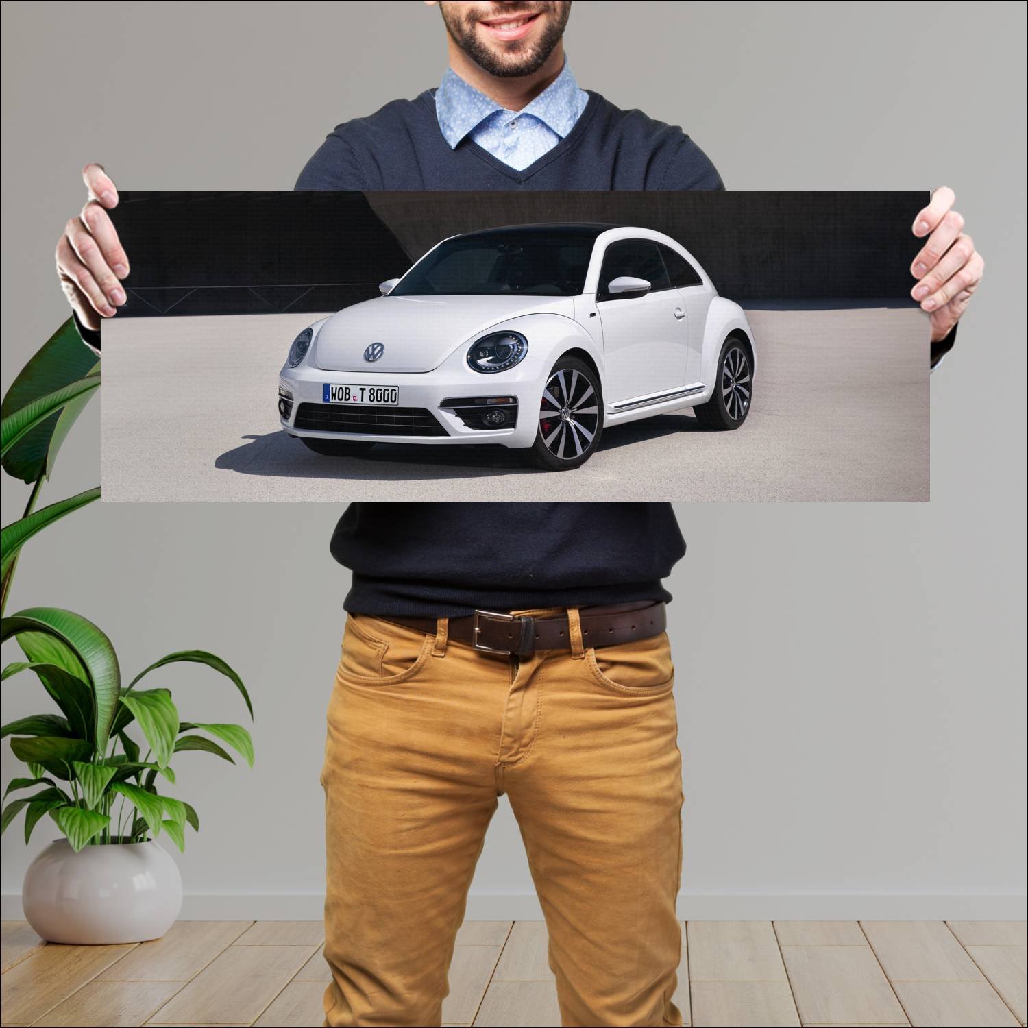 Cuadro grande 30x80cm 2012 volkswagen beetle r lin 767 Volkswagen
