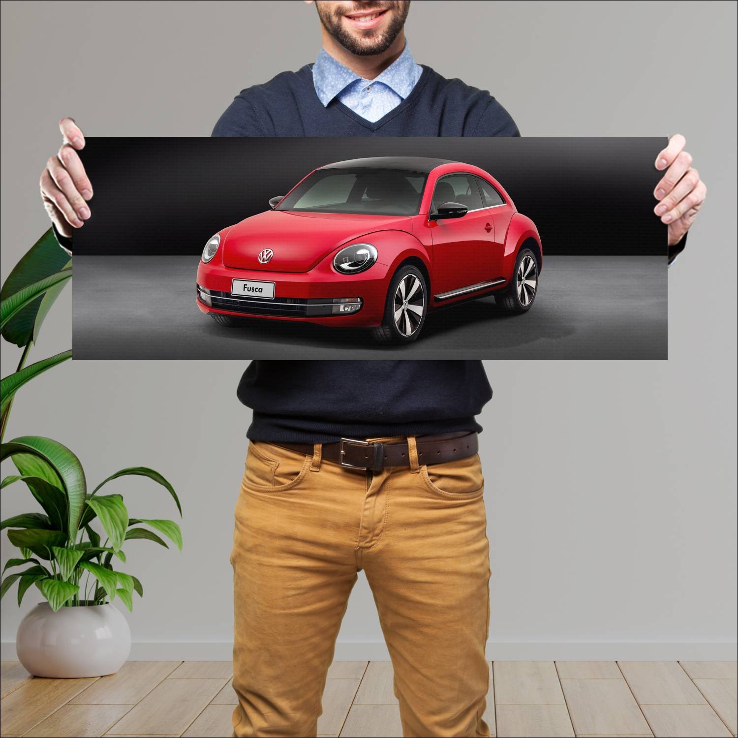 Cuadro grande 30x80cm 2012 volkswagen fusca auto 791 Volkswagen