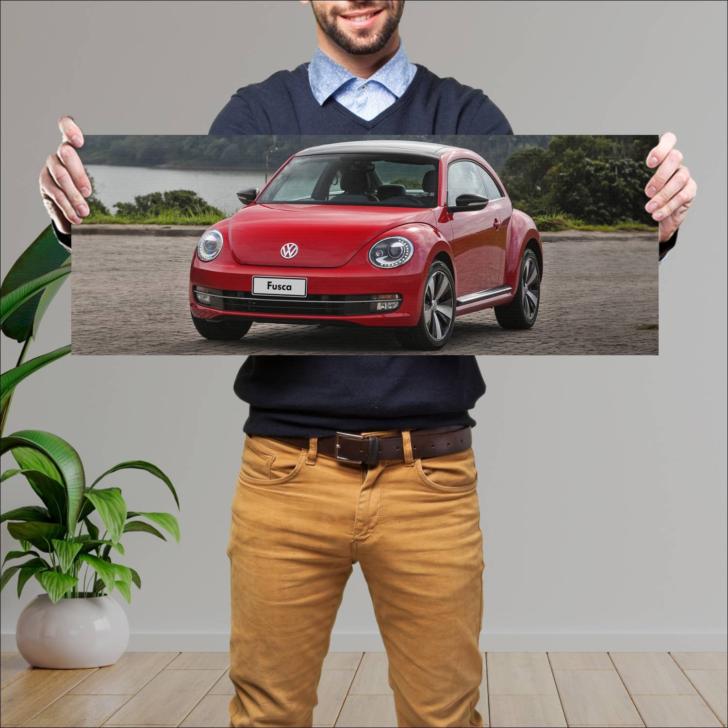 Cuadro grande 30x80cm 2012 volkswagen fusca auto 792 Volkswagen