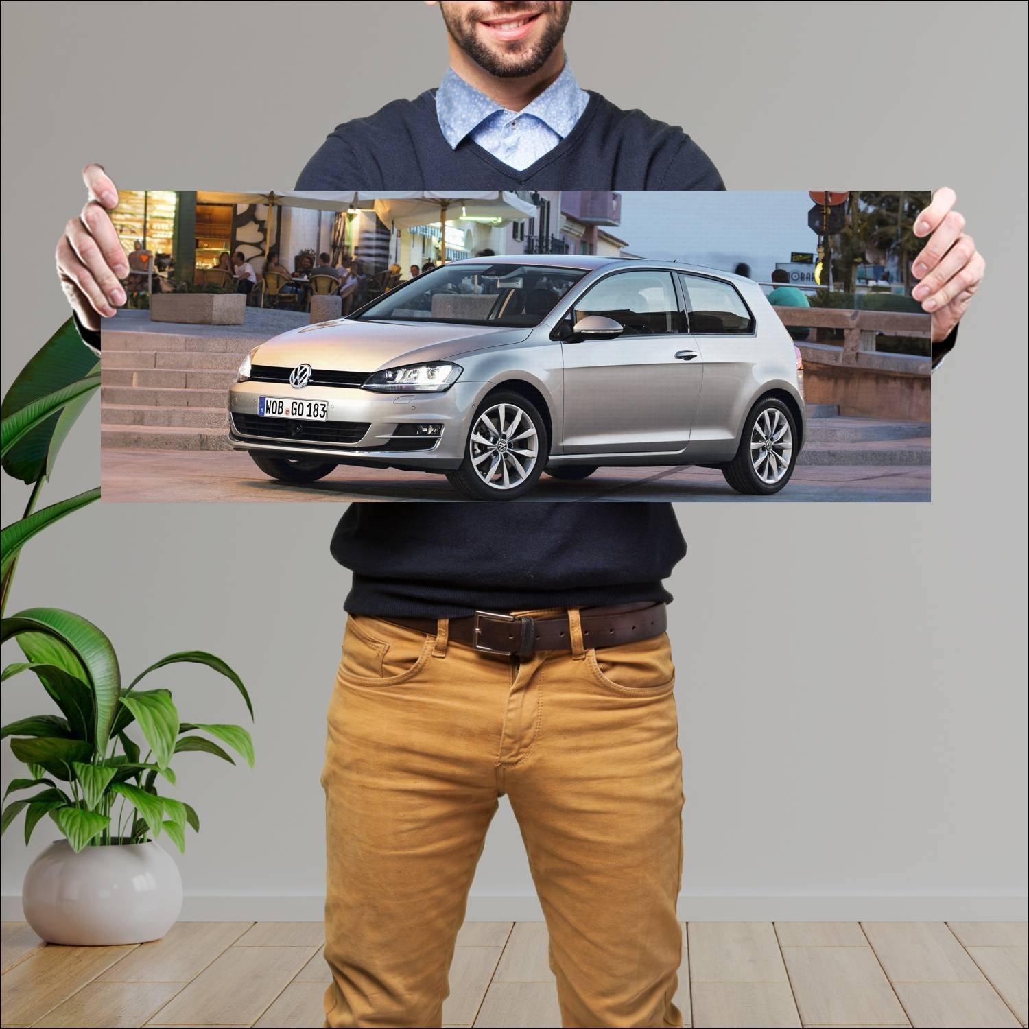 Cuadro grande 30x80cm 2012 volkswagen golf 3 door 797 Volkswagen