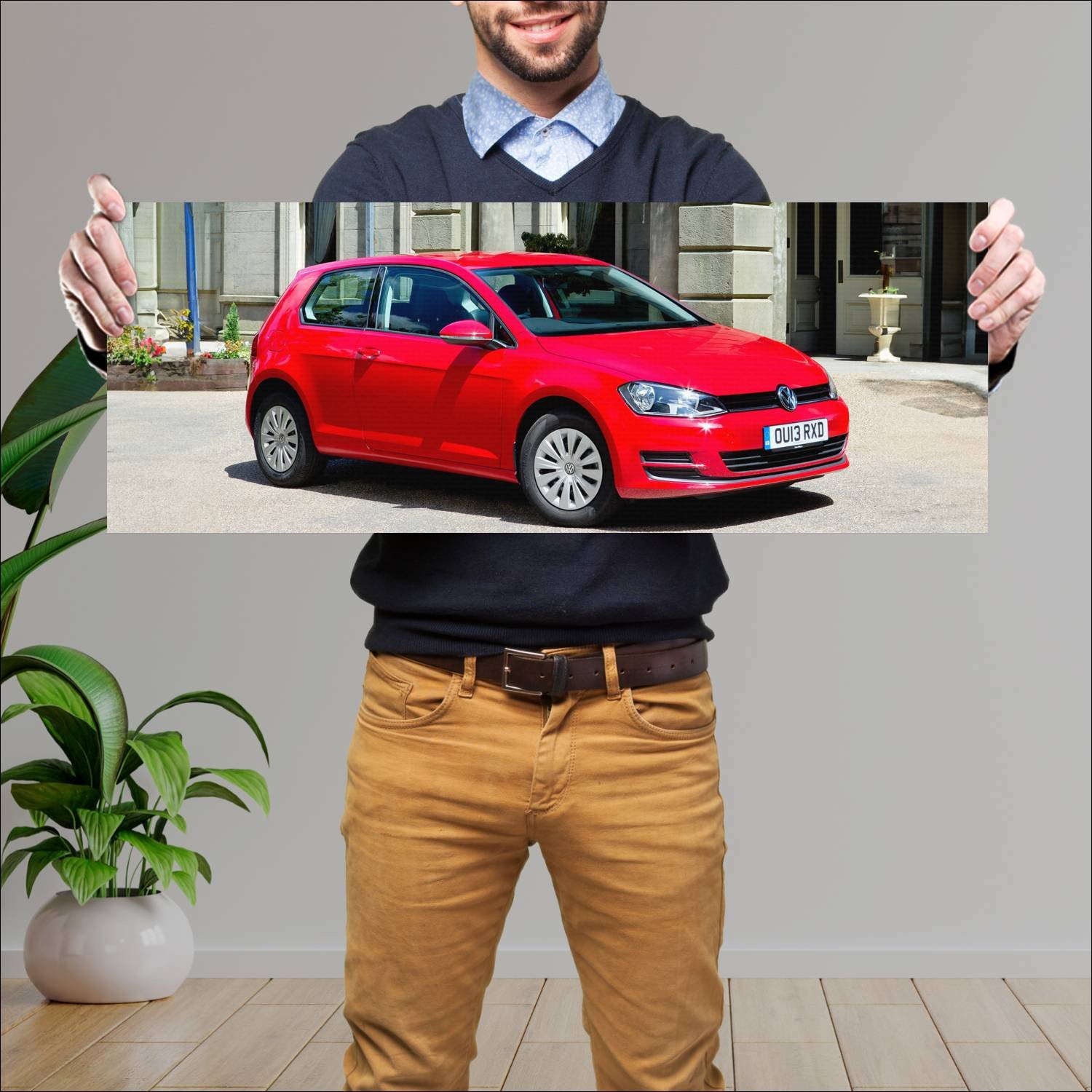 Cuadro grande 30x80cm 2012 volkswagen golf 3 door 798 Volkswagen
