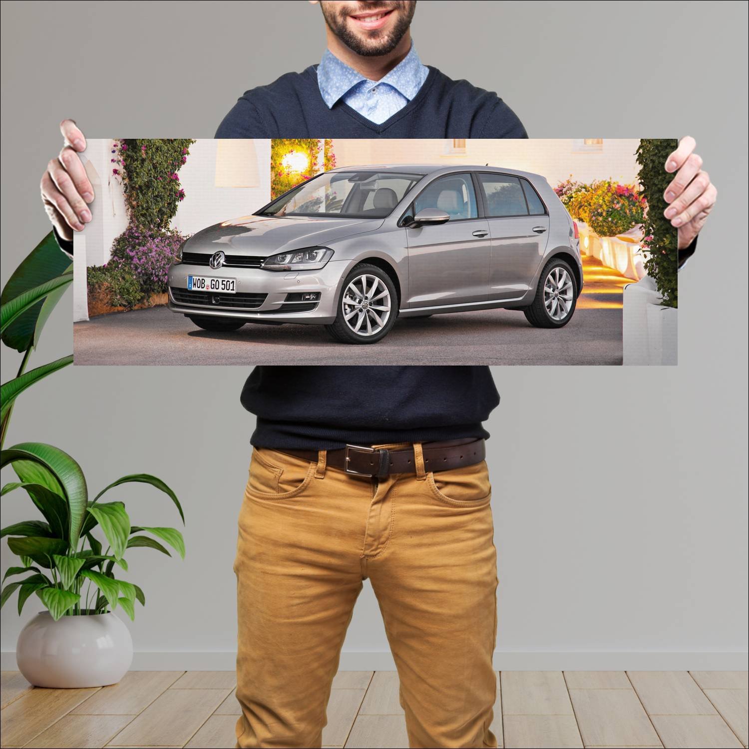 Cuadro grande 30x80cm 2012 volkswagen golf 5 door 800 Volkswagen
