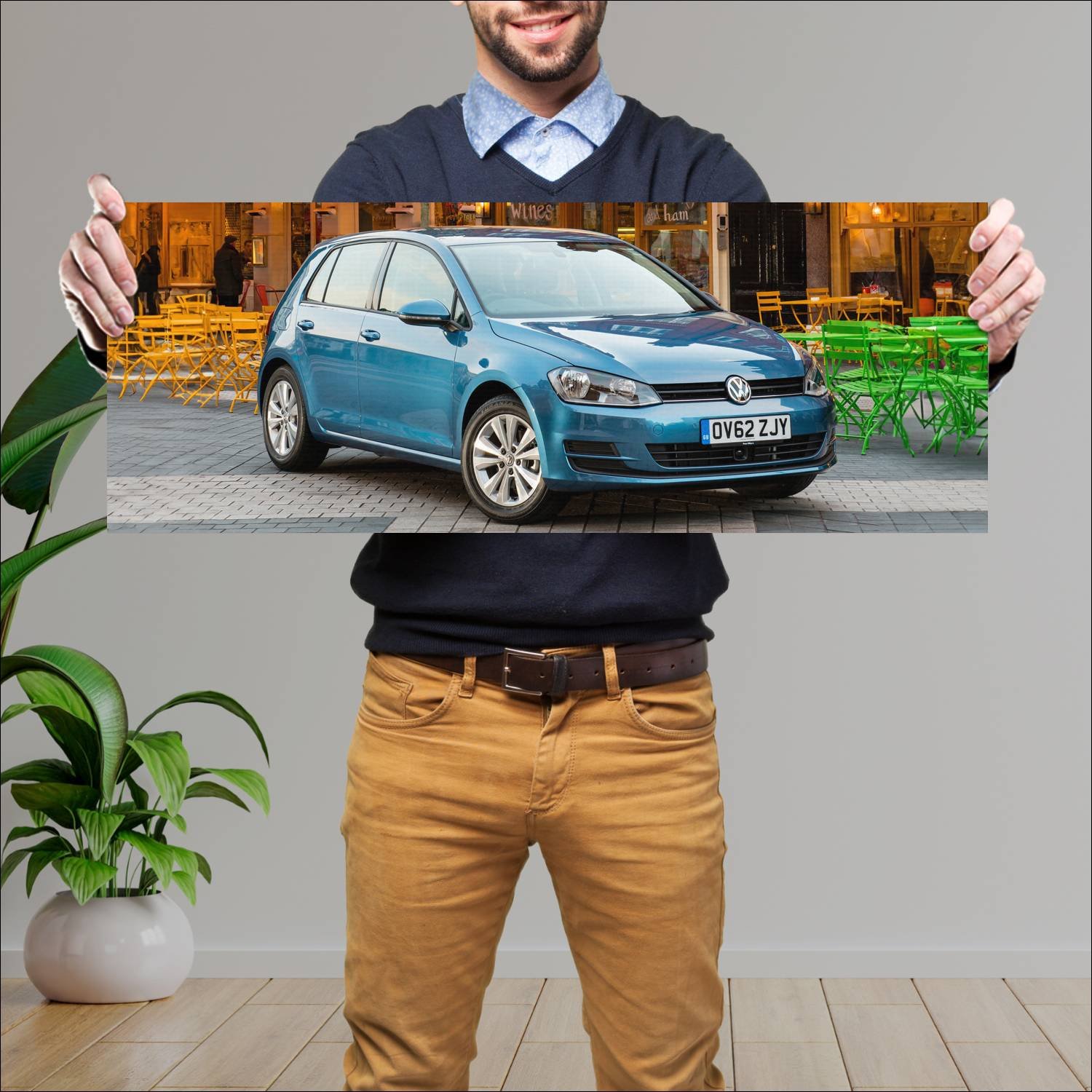 Cuadro grande 30x80cm 2012 volkswagen golf 5 door 805 Volkswagen