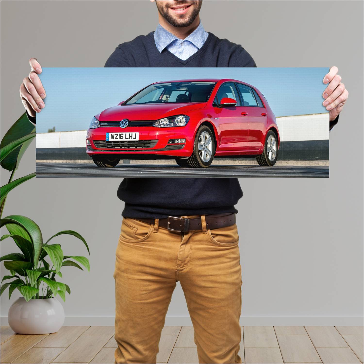 Cuadro grande 30x80cm 2012 volkswagen golf 5 door 806 Volkswagen