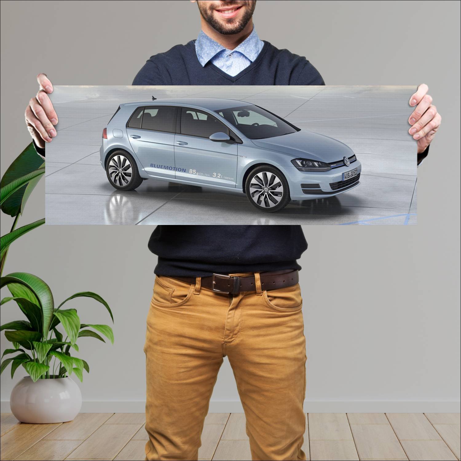Cuadro grande 30x80cm 2012 volkswagen golf bluemot 807 Volkswagen