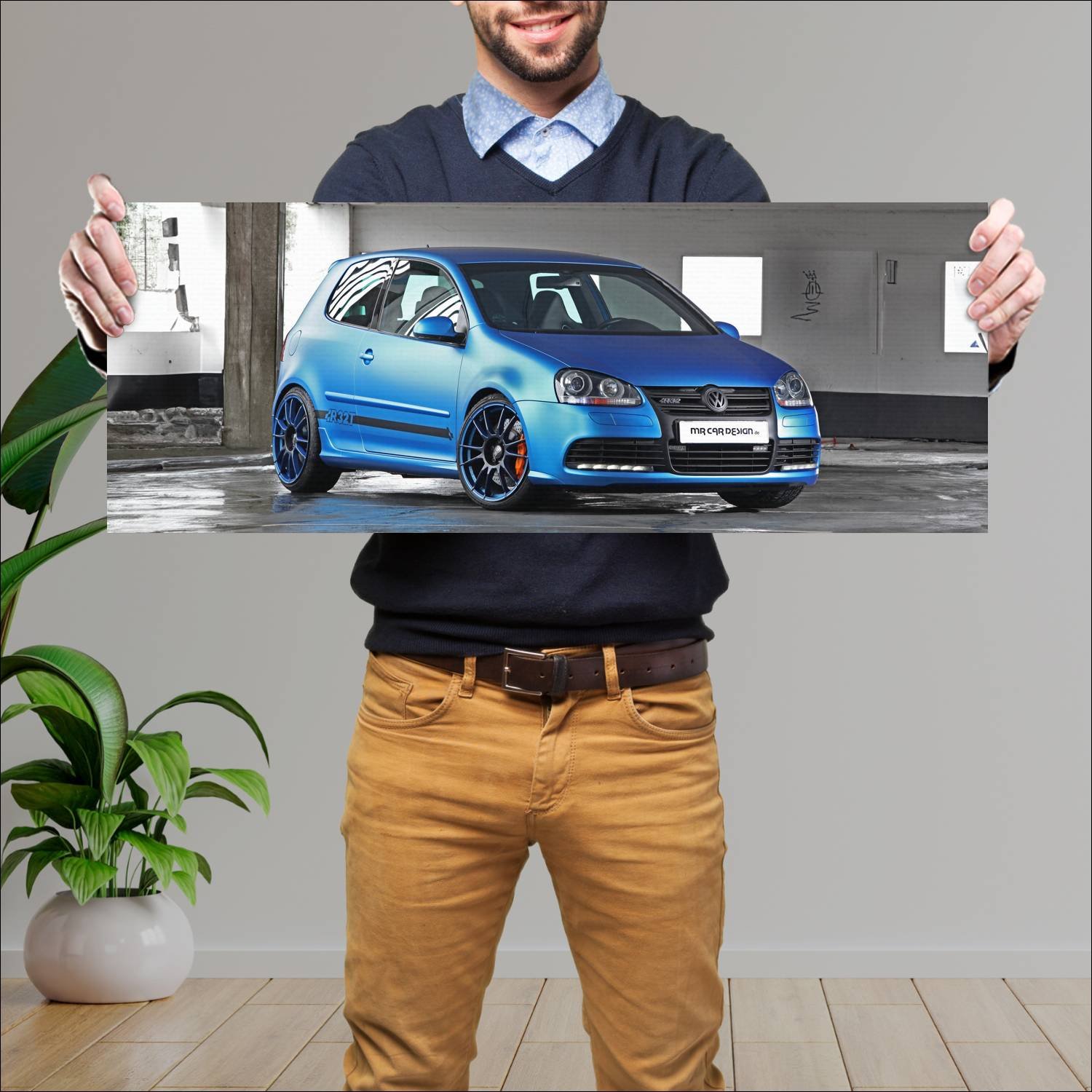 Cuadro grande 30x80cm 2012 volkswagen golf r32 t b 815 Volkswagen