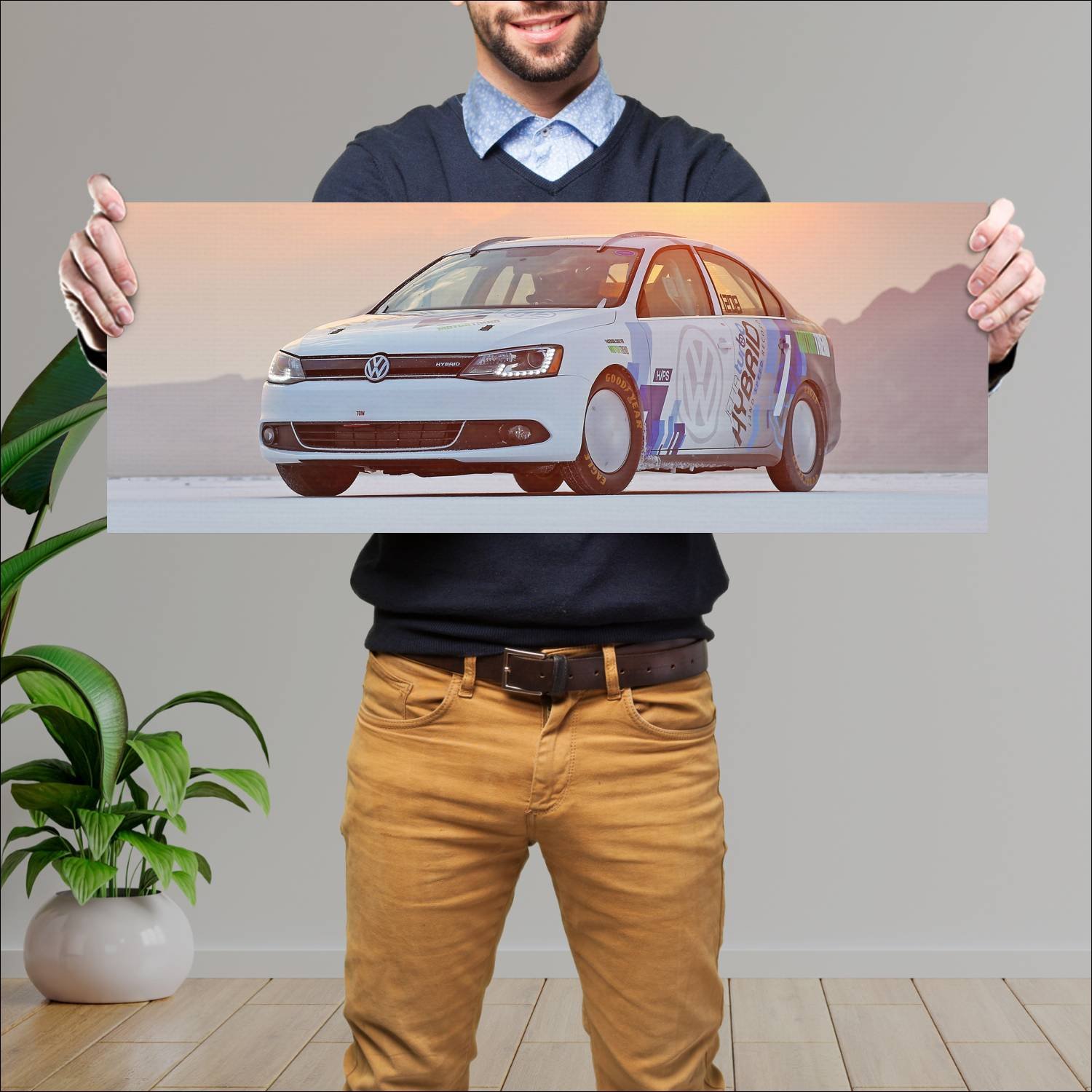 Cuadro grande 30x80cm 2012 volkswagen jetta hybrid 817 Volkswagen