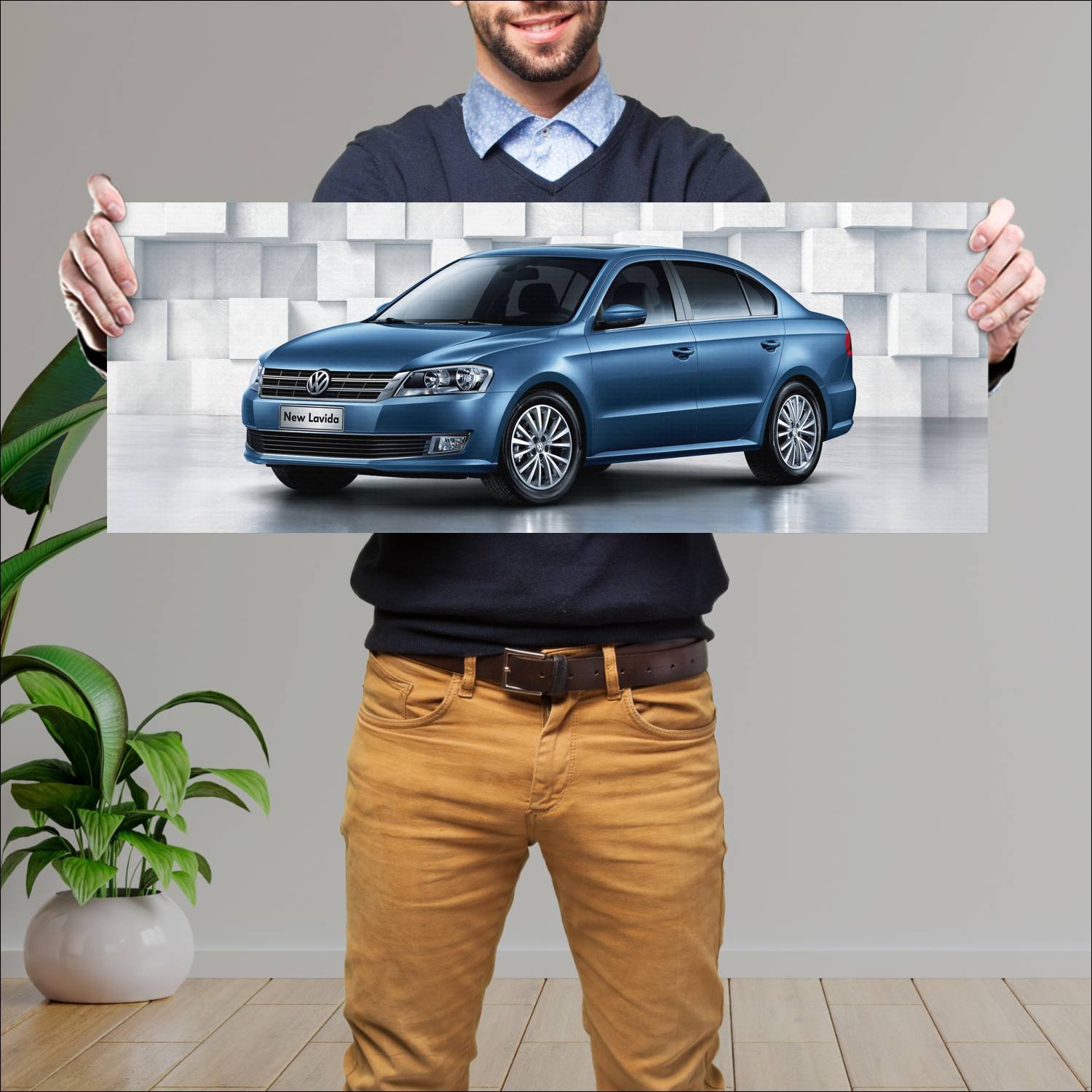 Cuadro grande 30x80cm 2012 volkswagen lavida auto 820 Volkswagen
