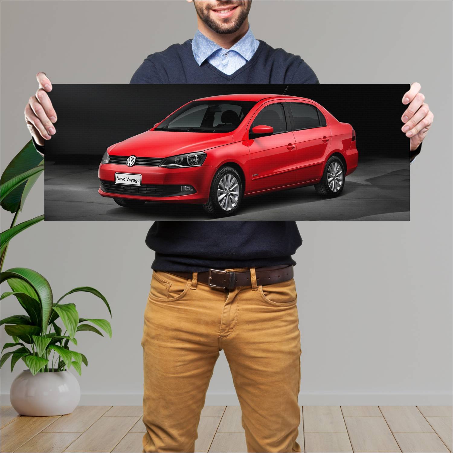 Cuadro grande 30x80cm 2012 volkswagen voyage auto 851 Volkswagen