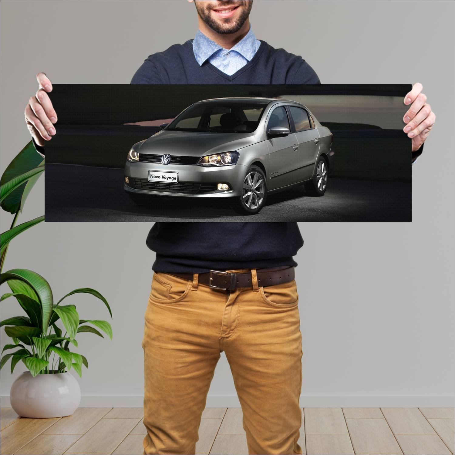 Cuadro grande 30x80cm 2012 volkswagen voyage auto 852 Volkswagen