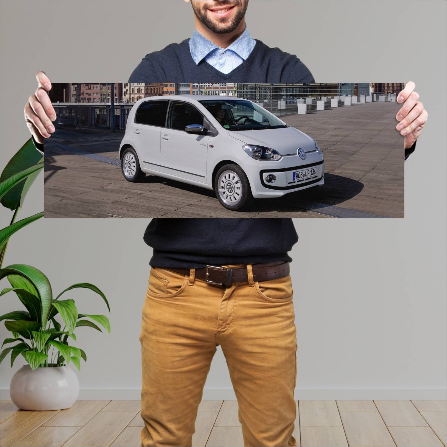 Cuadro grande 30x80cm 2012 volkswagen white up 5 d 853 Volkswagen
