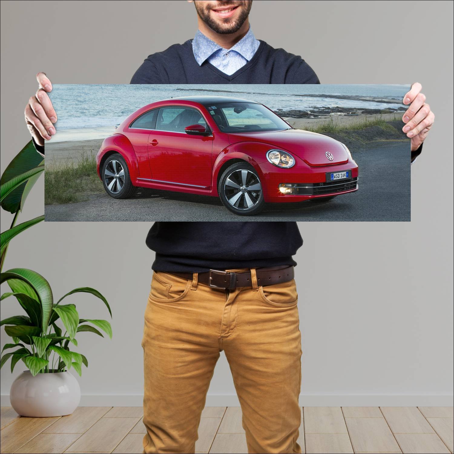 Cuadro grande 30x80cm 2013 volkswagen beetle au 44 856 Volkswagen
