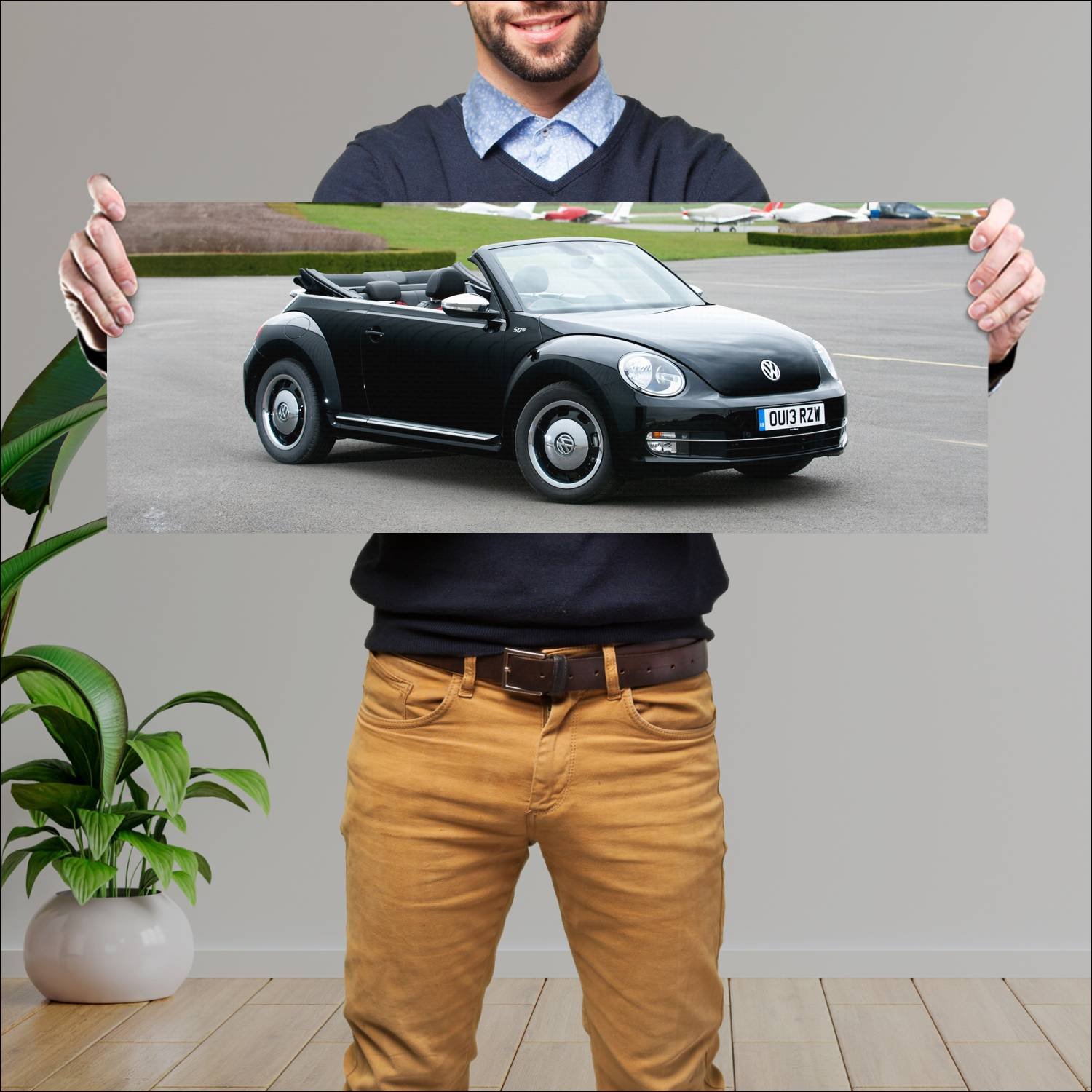 Cuadro grande 30x80cm 2013 volkswagen beetle cabri 858 Volkswagen