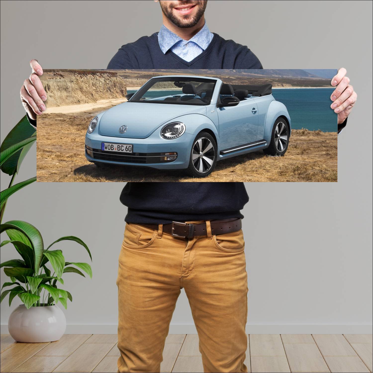 Cuadro grande 30x80cm 2013 volkswagen beetle cabri 860 Volkswagen