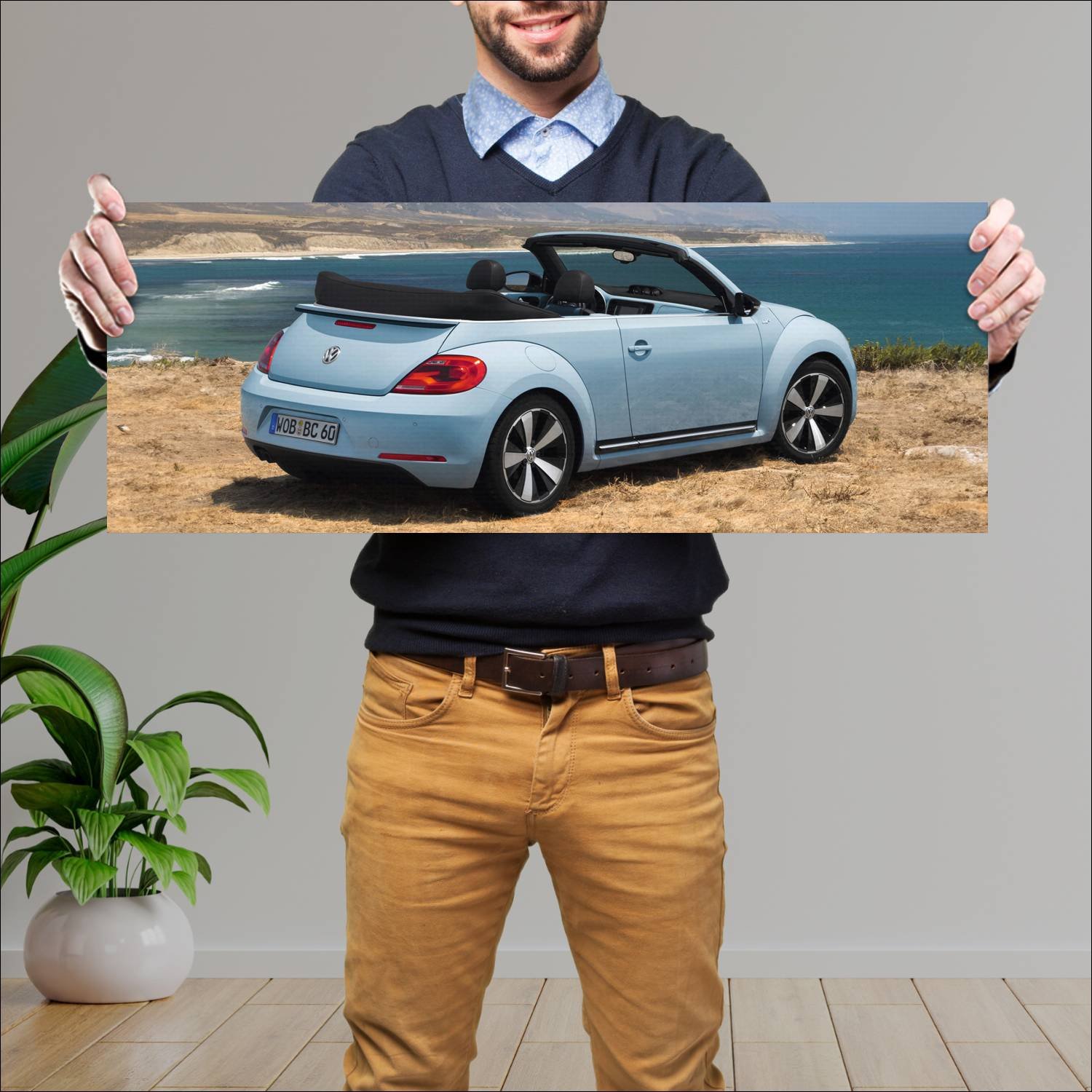 Cuadro grande 30x80cm 2013 volkswagen beetle cabri 861 Volkswagen