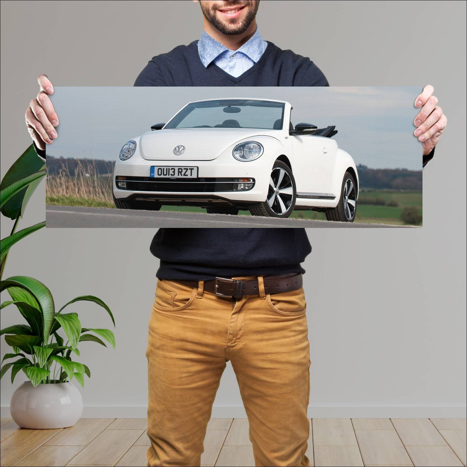 Cuadro grande 30x80cm 2013 volkswagen beetle cabri 862 Volkswagen