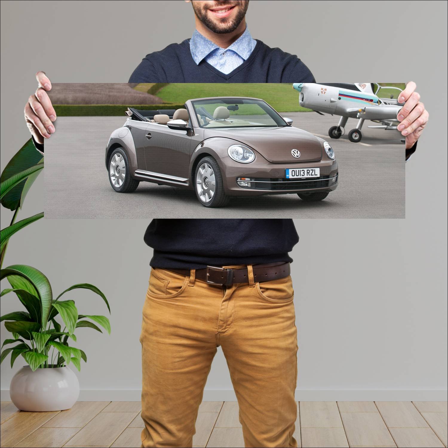 Cuadro grande 30x80cm 2013 volkswagen beetle cabri 863 Volkswagen