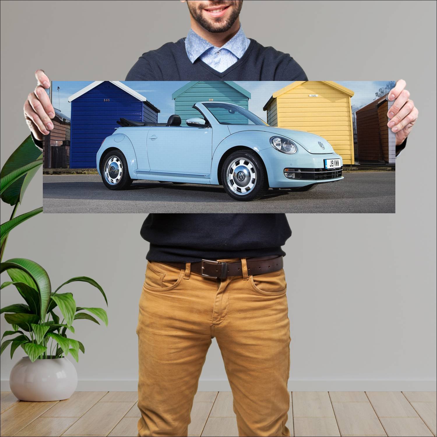 Cuadro grande 30x80cm 2013 volkswagen beetle cabri 864 Volkswagen