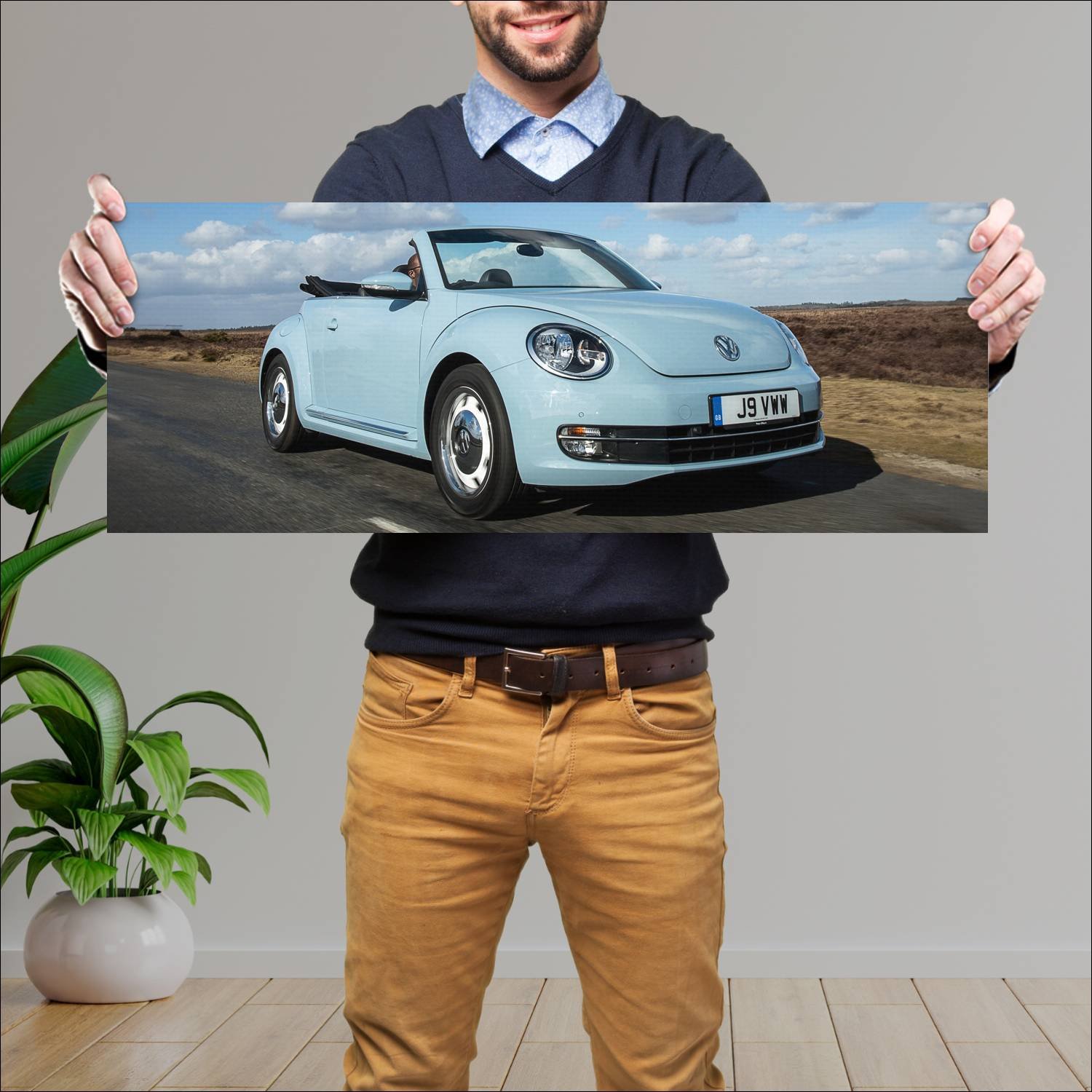 Cuadro grande 30x80cm 2013 volkswagen beetle cabri 865 Volkswagen