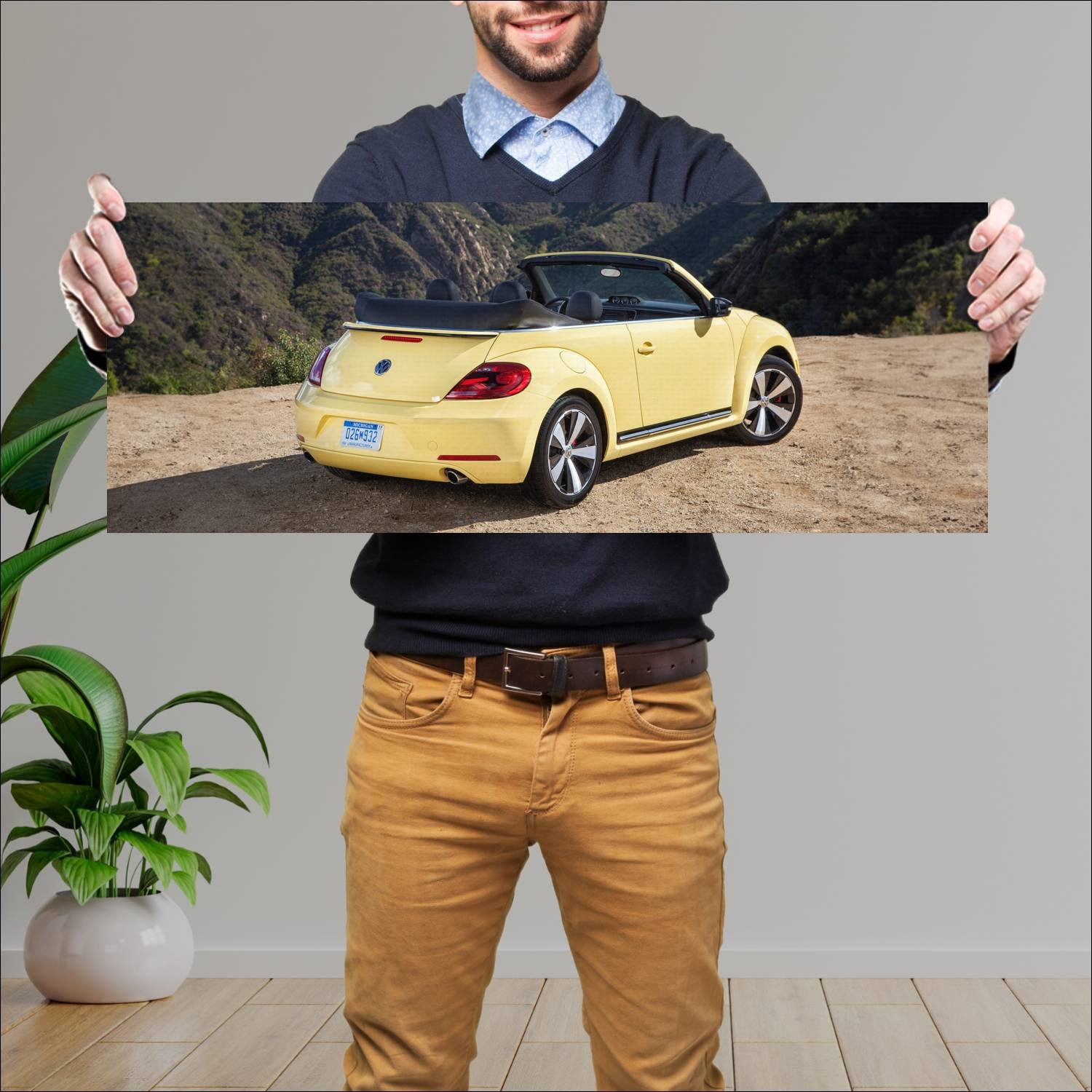 Cuadro grande 30x80cm 2013 volkswagen beetle conve 867 Volkswagen