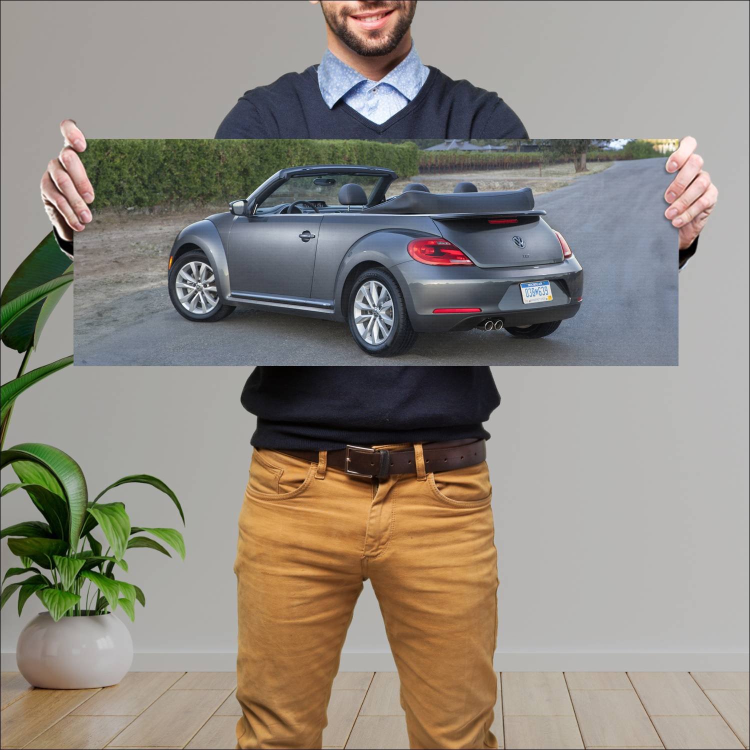Cuadro grande 30x80cm 2013 volkswagen beetle conve 870 Volkswagen