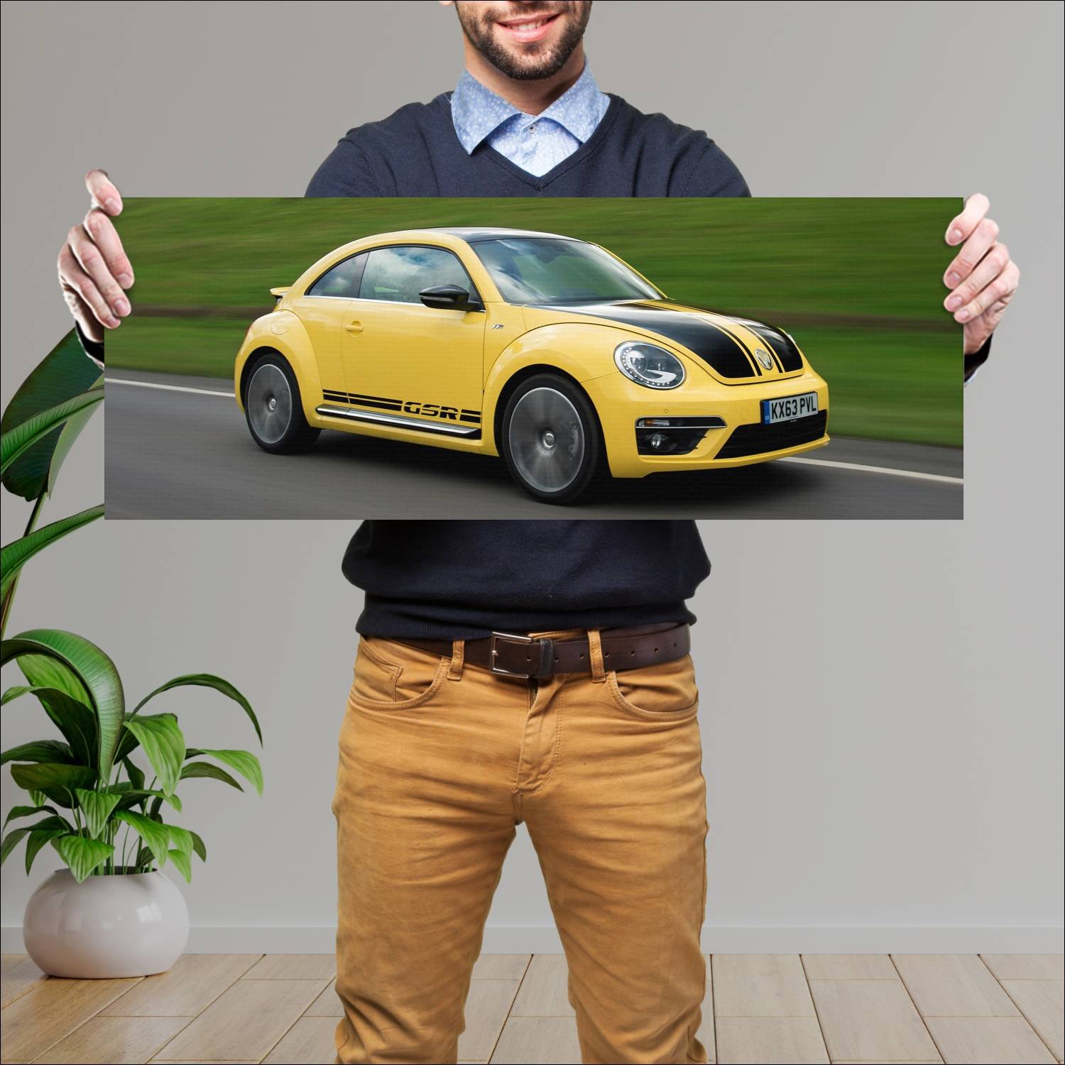 Cuadro grande 30x80cm 2013 volkswagen beetle gsr u 873 Volkswagen