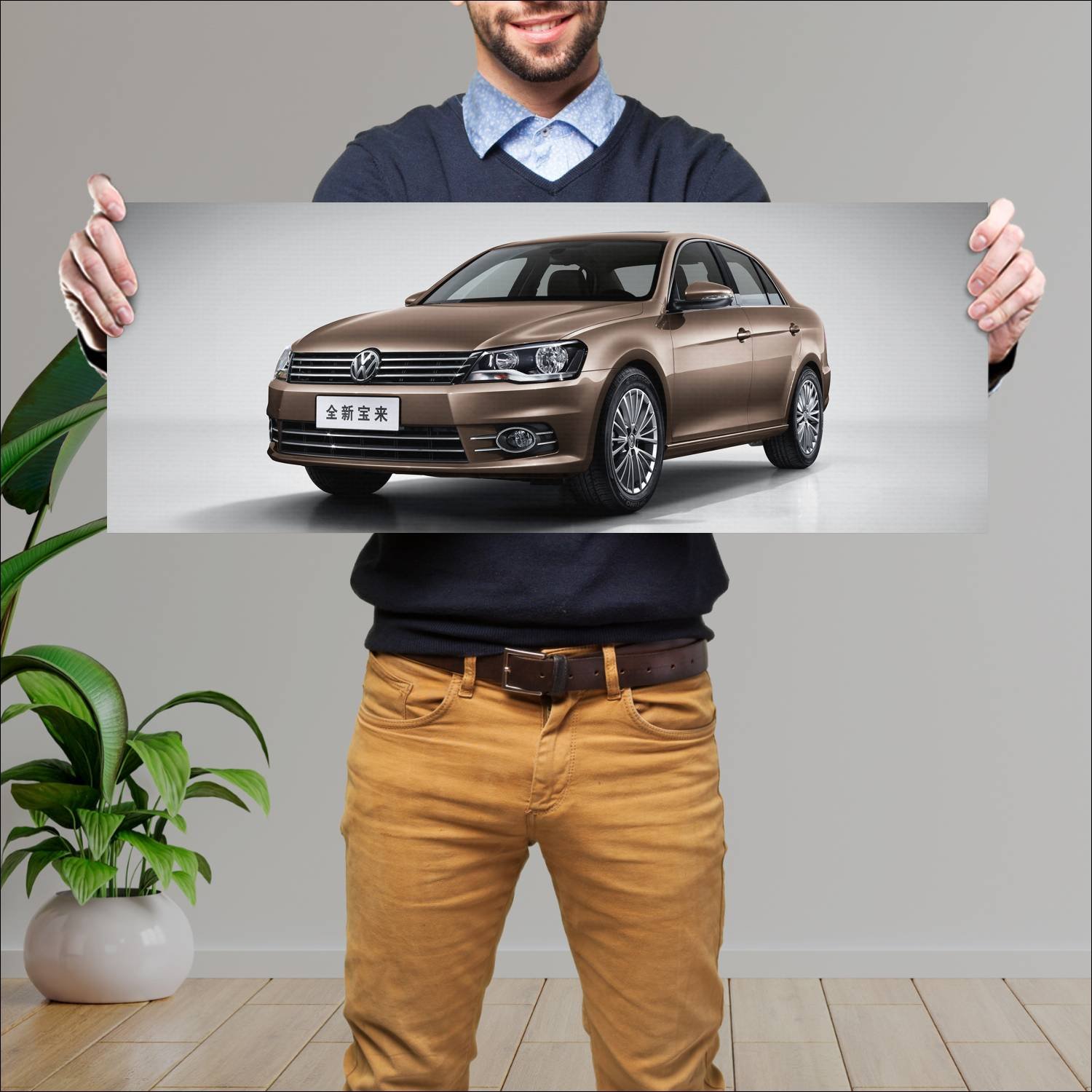 Cuadro grande 30x80cm 2013 volkswagen bora auto 875 Volkswagen