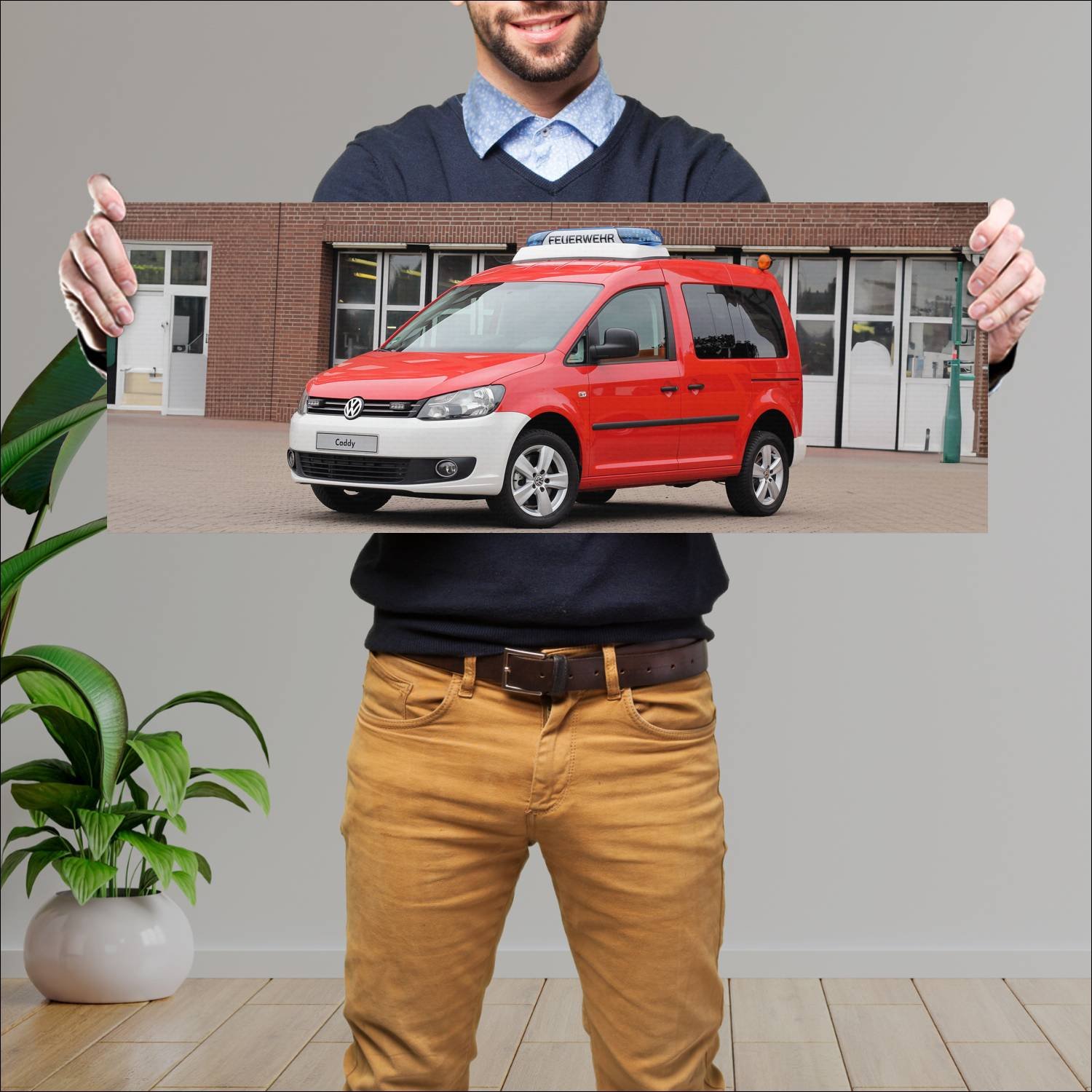 Cuadro grande 30x80cm 2013 volkswagen caddy feuerw 876 Volkswagen