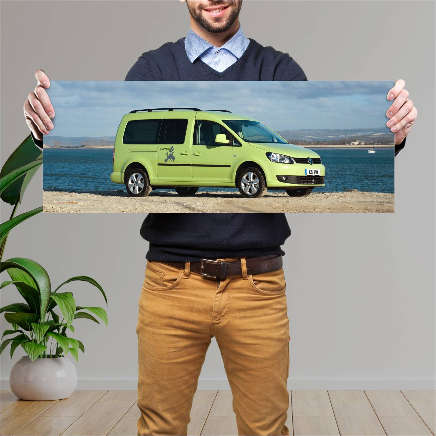 Cuadro grande 30x80cm 2013 volkswagen caddy maxi c 877 Volkswagen