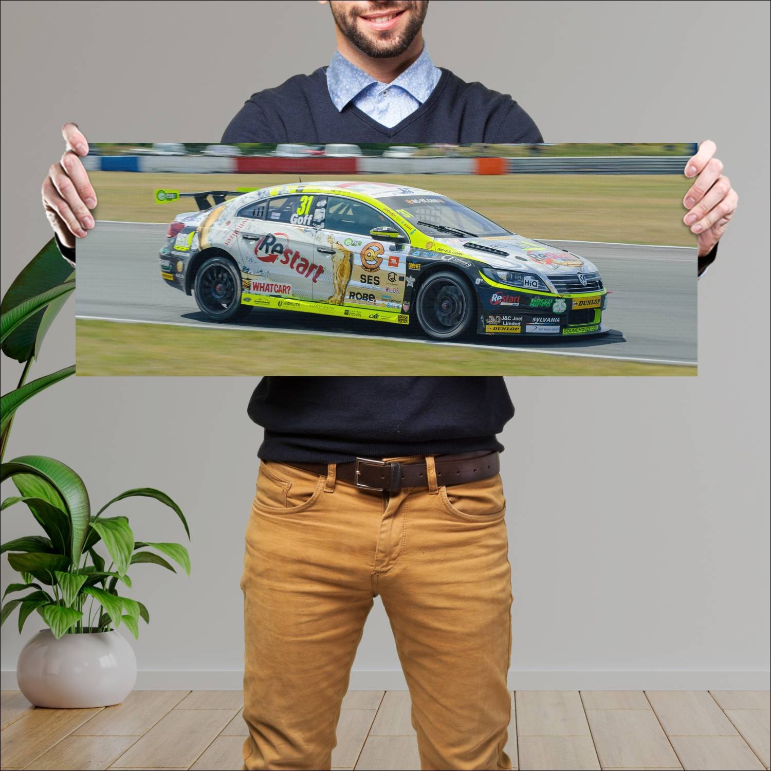 Cuadro grande 30x80cm 2013 volkswagen cc btcc Volkswagen