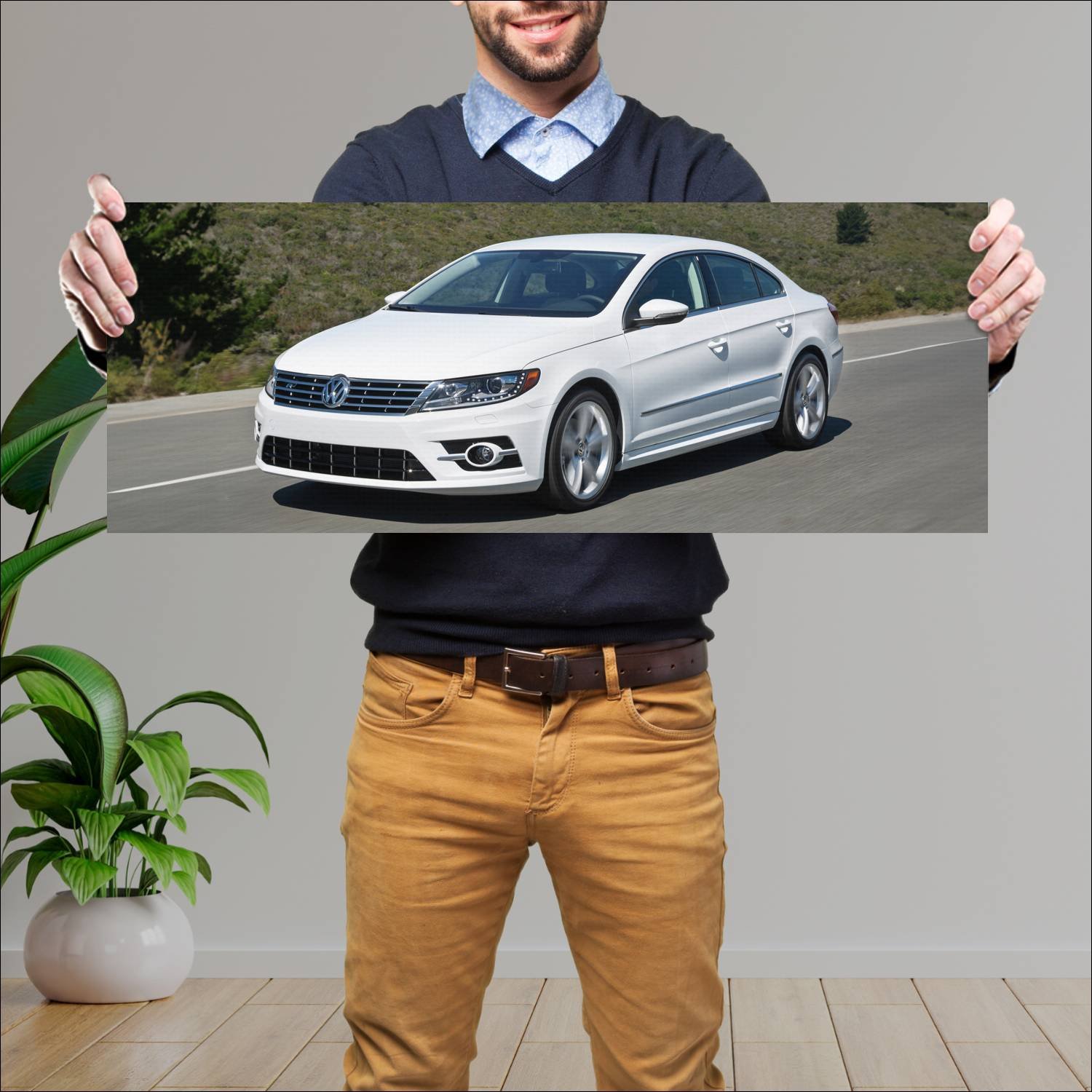 Cuadro grande 30x80cm 2013 volkswagen cc r line us 880 Volkswagen
