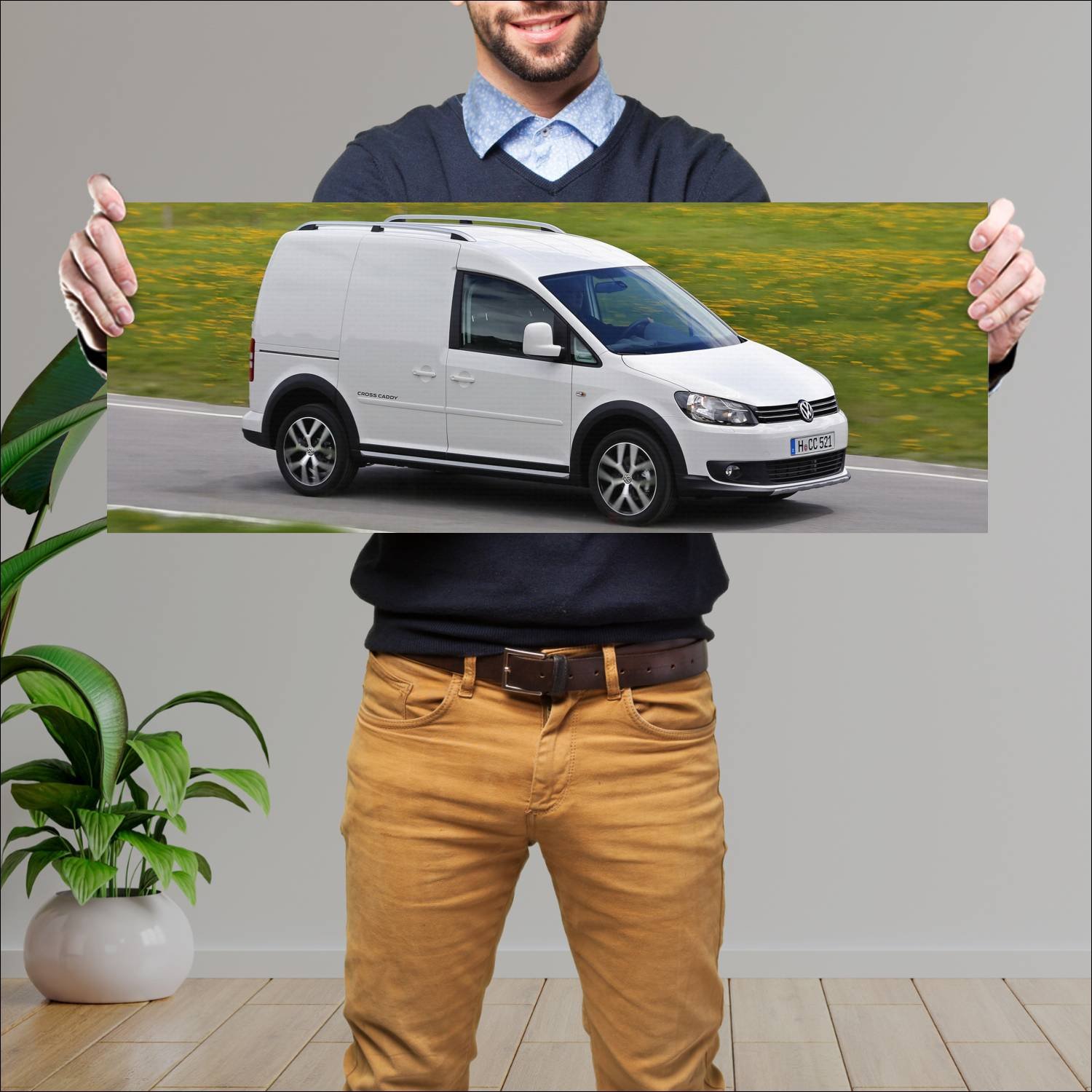Cuadro grande 30x80cm 2013 volkswagen cross caddy 882 Volkswagen