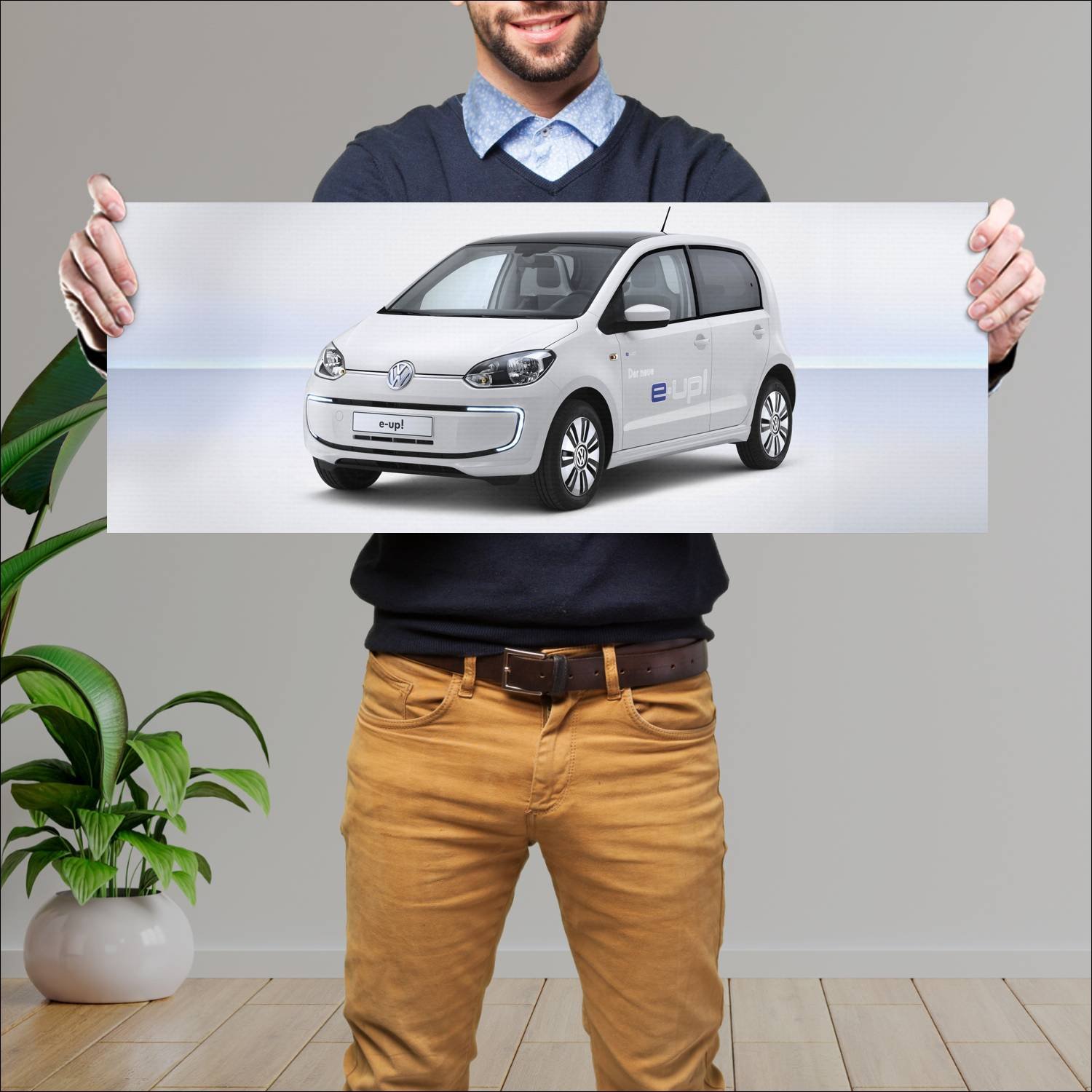 Cuadro grande 30x80cm 2013 volkswagen e up 5 door 888 Volkswagen
