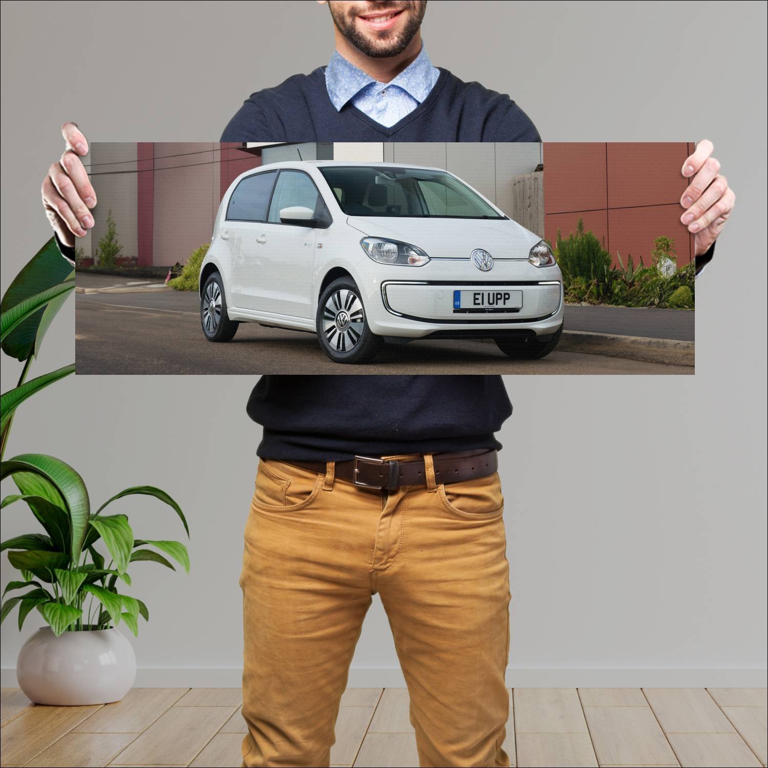 Cuadro grande 30x80cm 2013 volkswagen e up 5 door 889 Volkswagen
