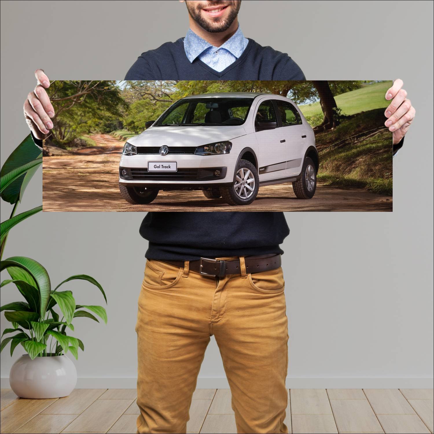 Cuadro grande 30x80cm 2013 volkswagen gol track 5 898 Volkswagen