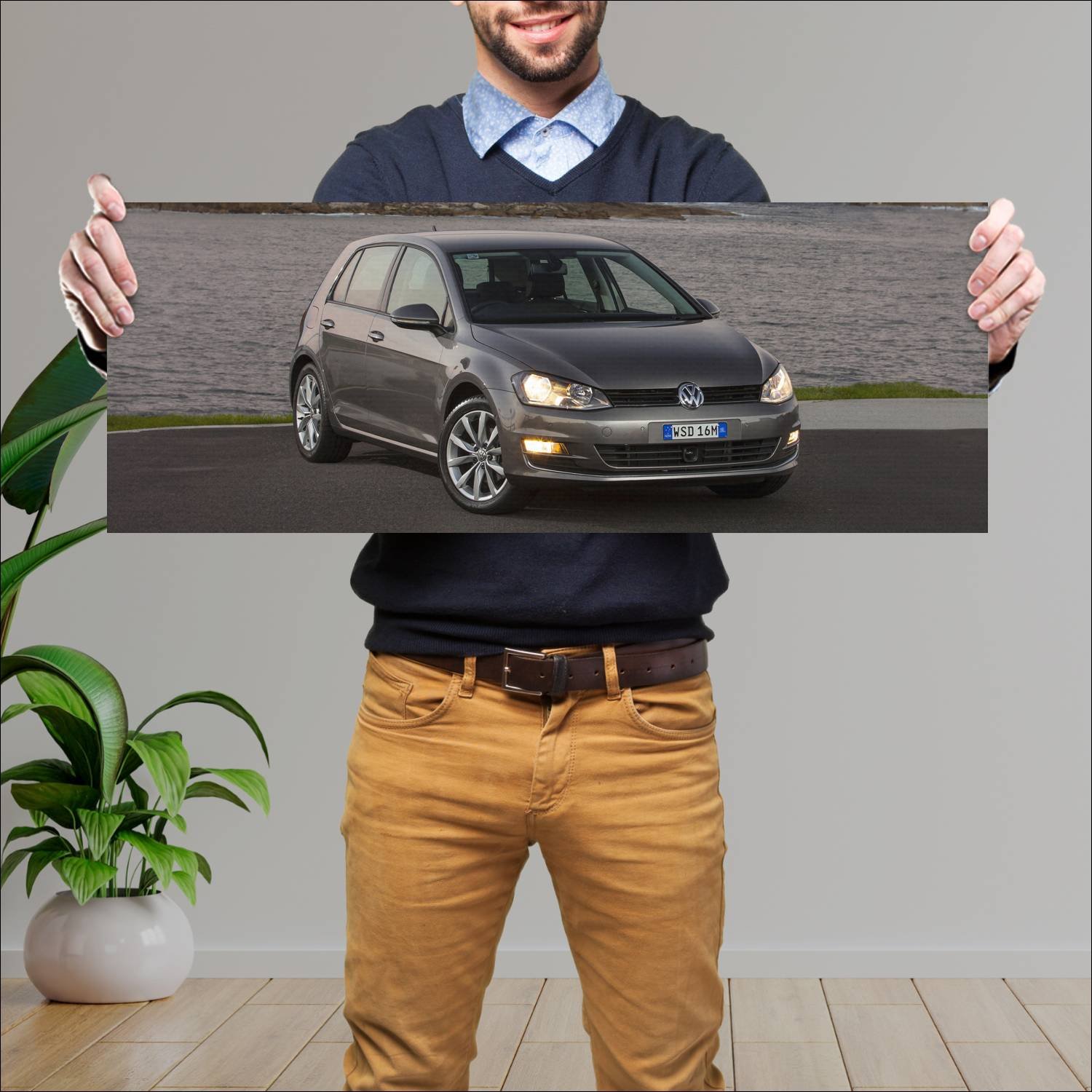 Cuadro grande 30x80cm 2013 volkswagen golf 5 door 900 Volkswagen