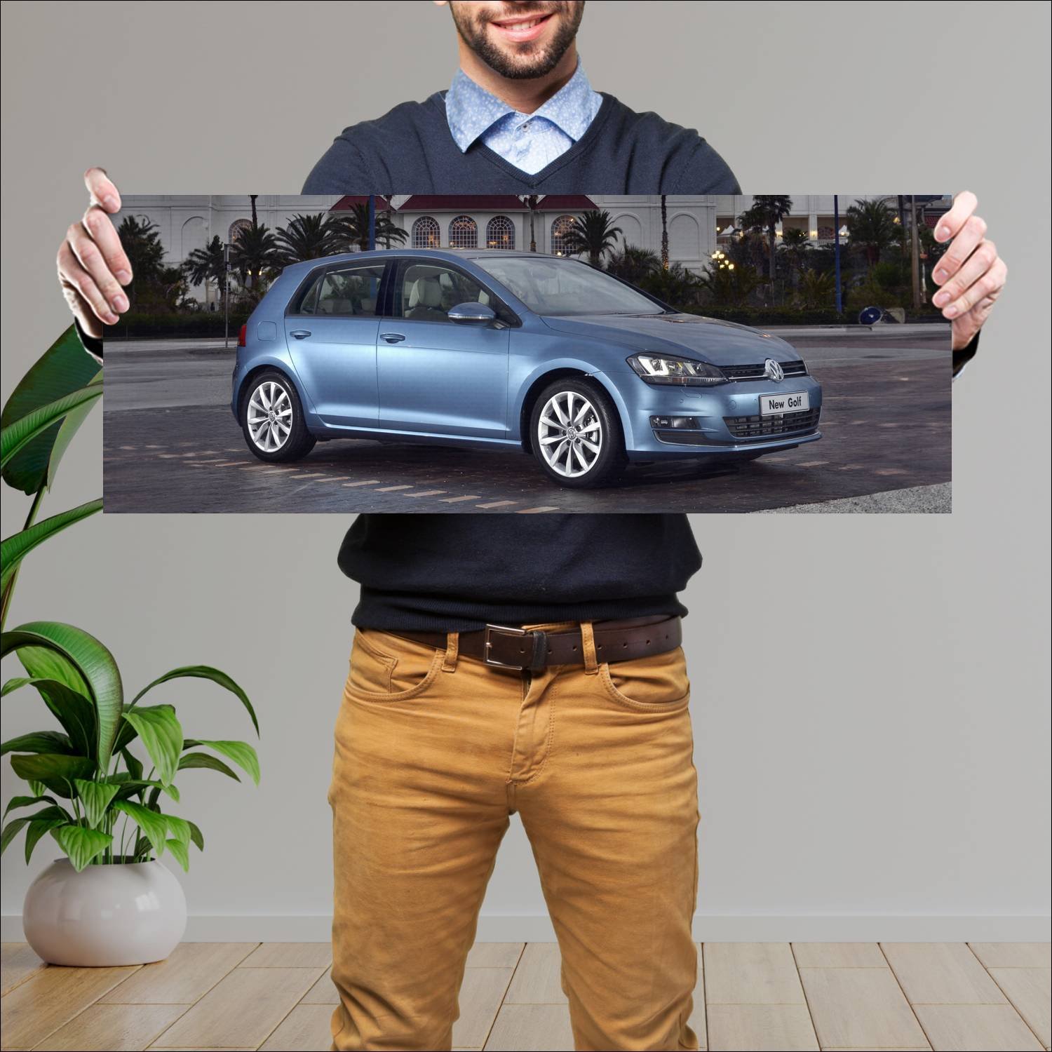 Cuadro grande 30x80cm 2013 volkswagen golf 5 door 902 Volkswagen