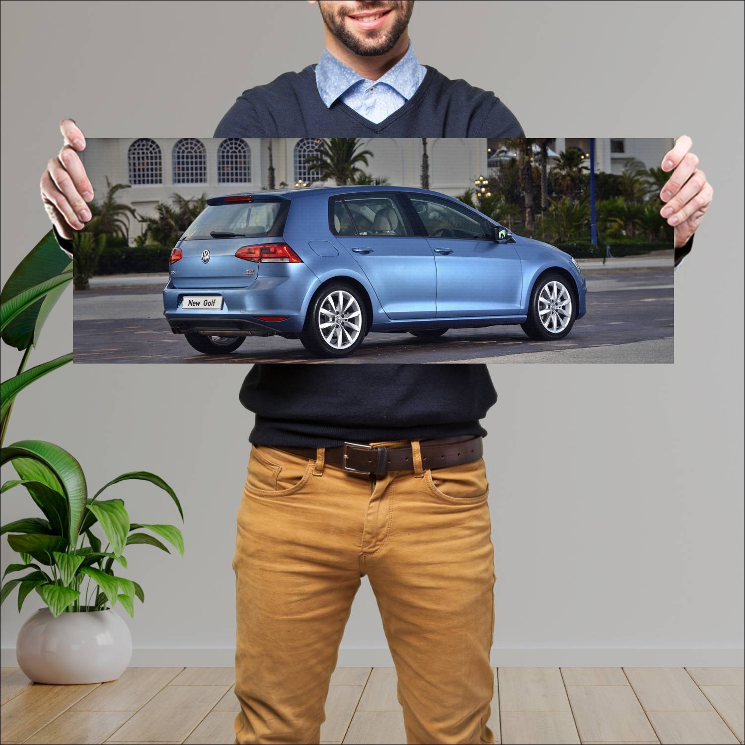Cuadro grande 30x80cm 2013 volkswagen golf 5 door 903 Volkswagen