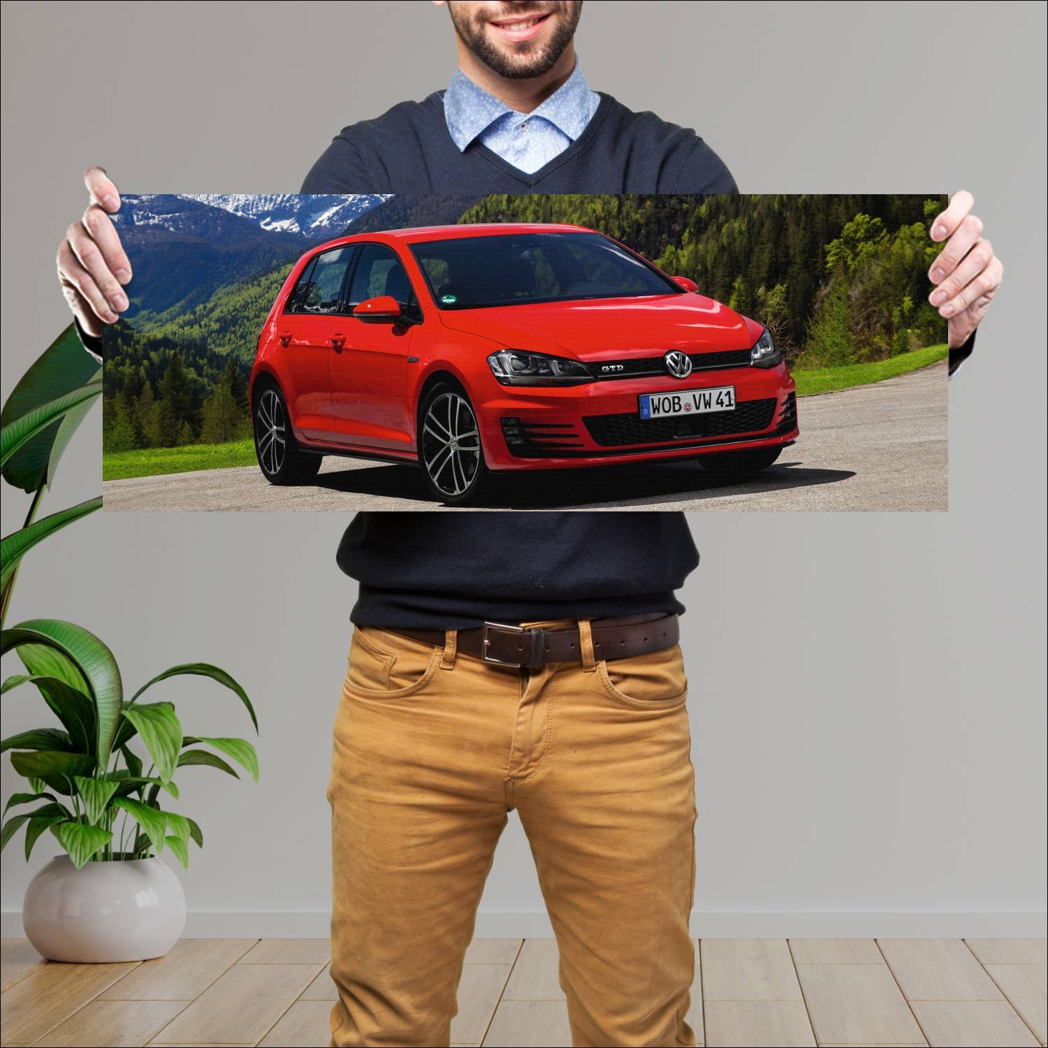 Cuadro grande 30x80cm 2013 volkswagen golf gtd 5 d 907 Volkswagen