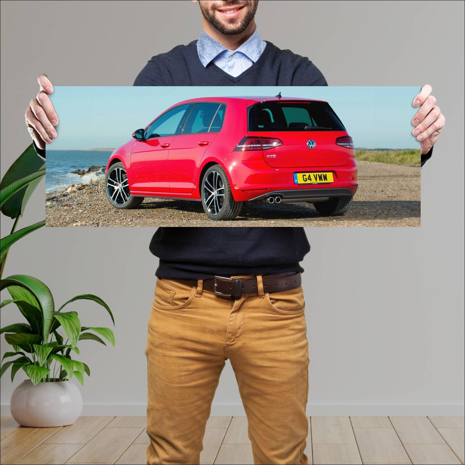 Cuadro grande 30x80cm 2013 volkswagen golf gtd 5 d 909 Volkswagen