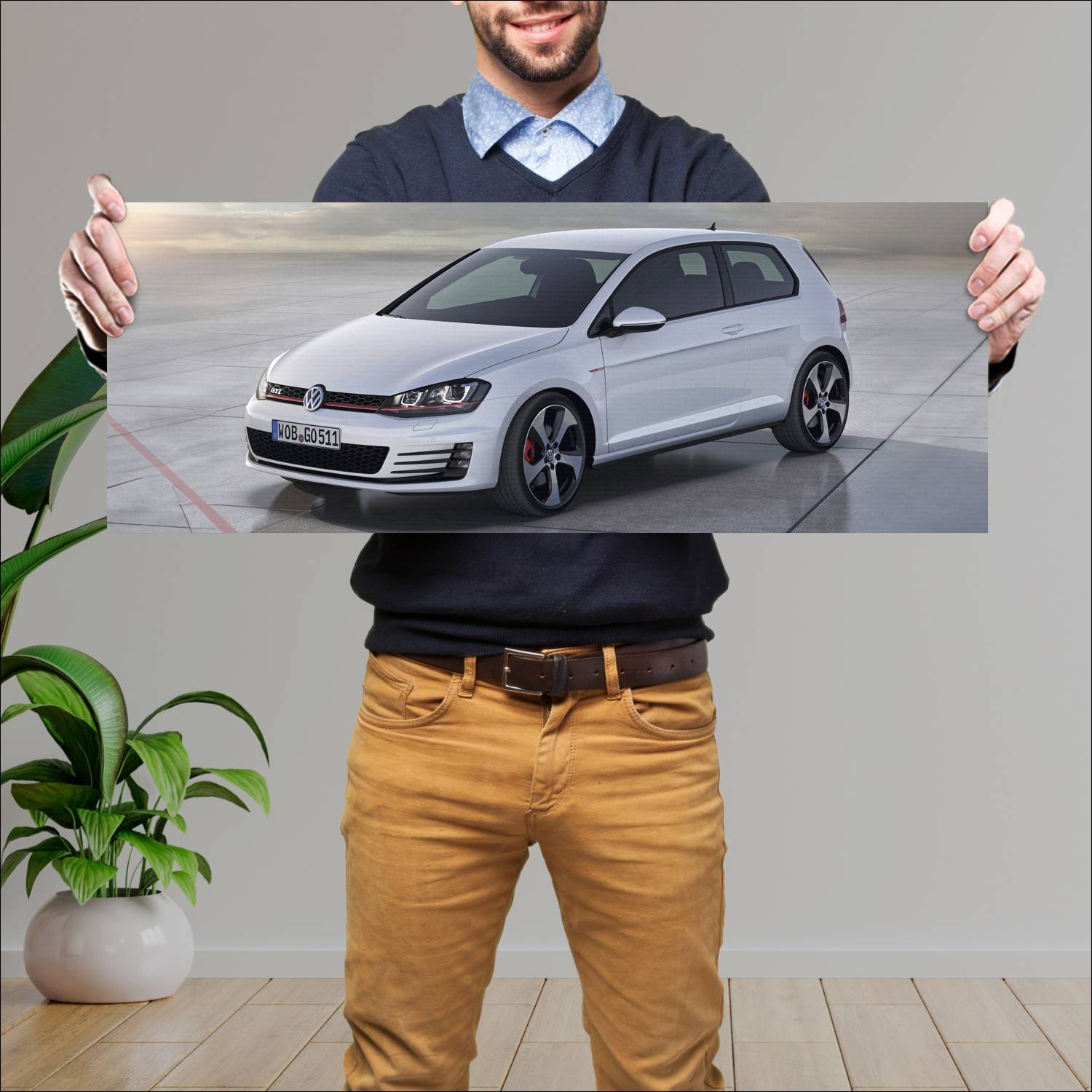 Cuadro grande 30x80cm 2013 volkswagen golf gti 3 d 911 Volkswagen