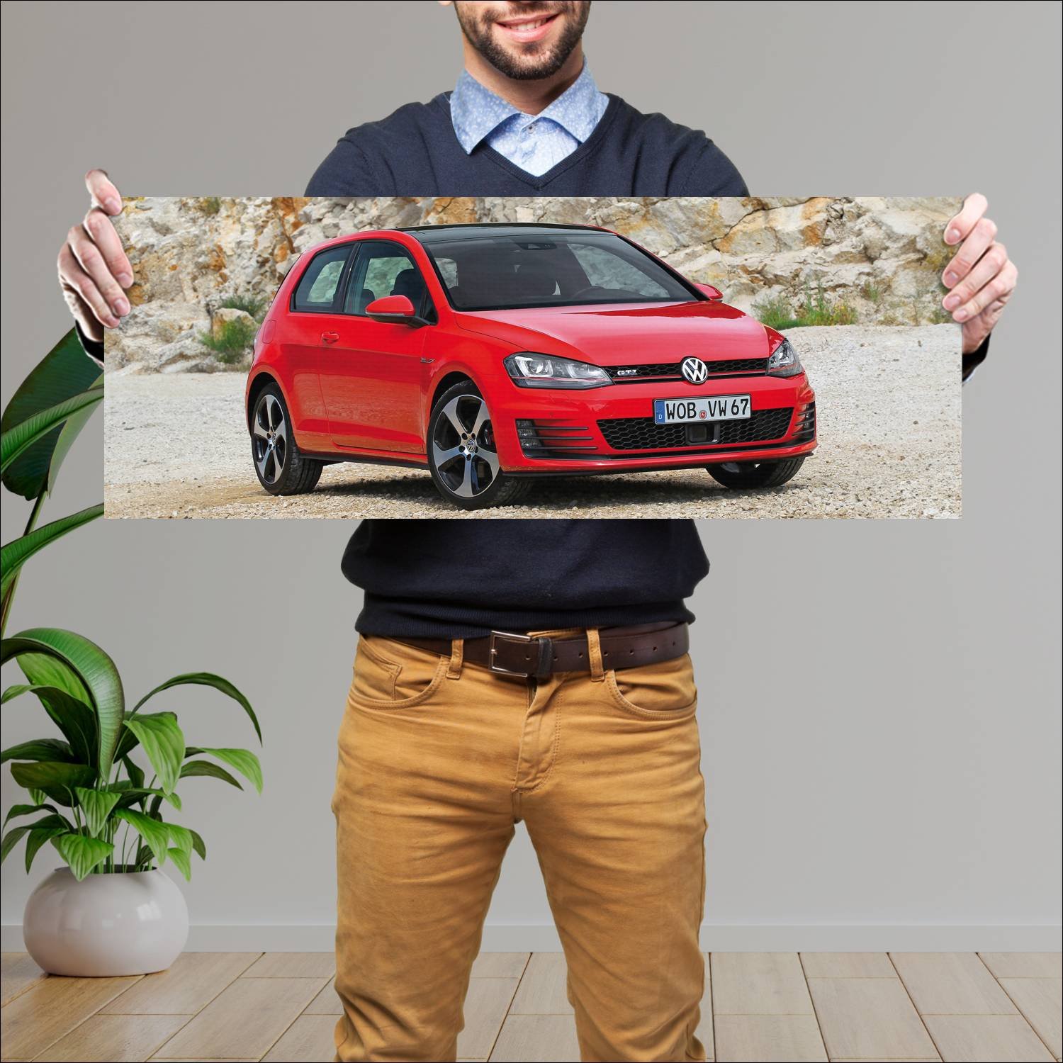 Cuadro grande 30x80cm 2013 volkswagen golf gti 3 d 912 Volkswagen