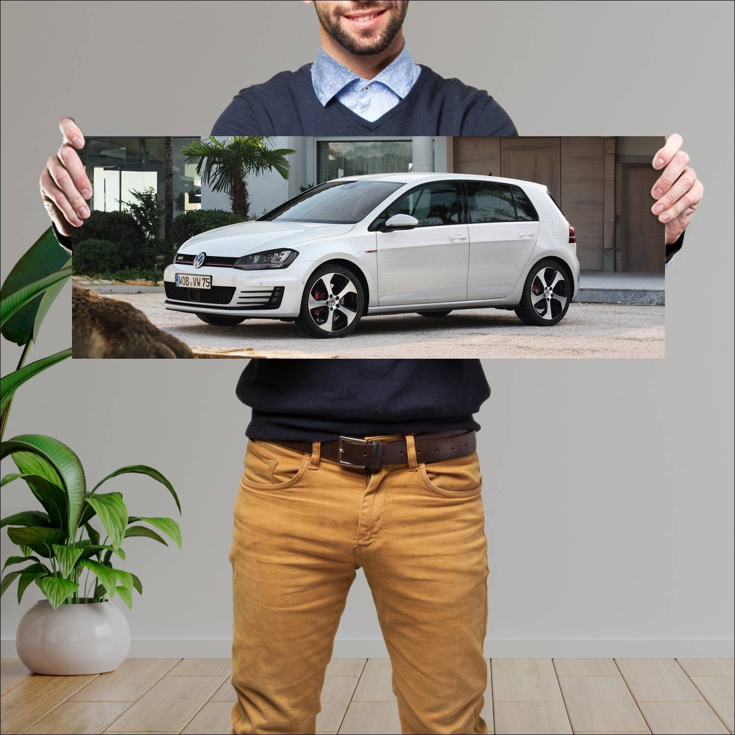 Cuadro grande 30x80cm 2013 volkswagen golf gti 5 d 914 Volkswagen