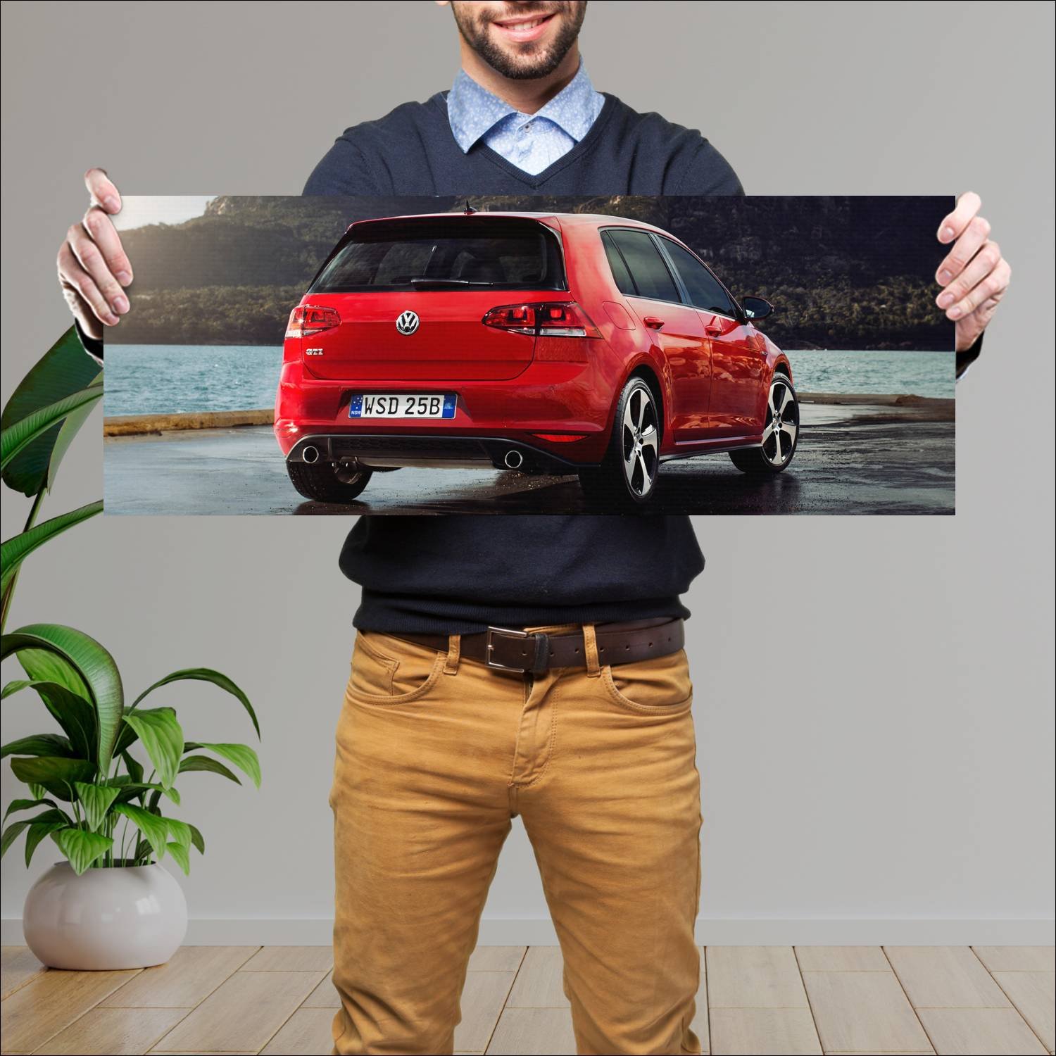 Cuadro grande 30x80cm 2013 volkswagen golf gti 5 d 918 Volkswagen
