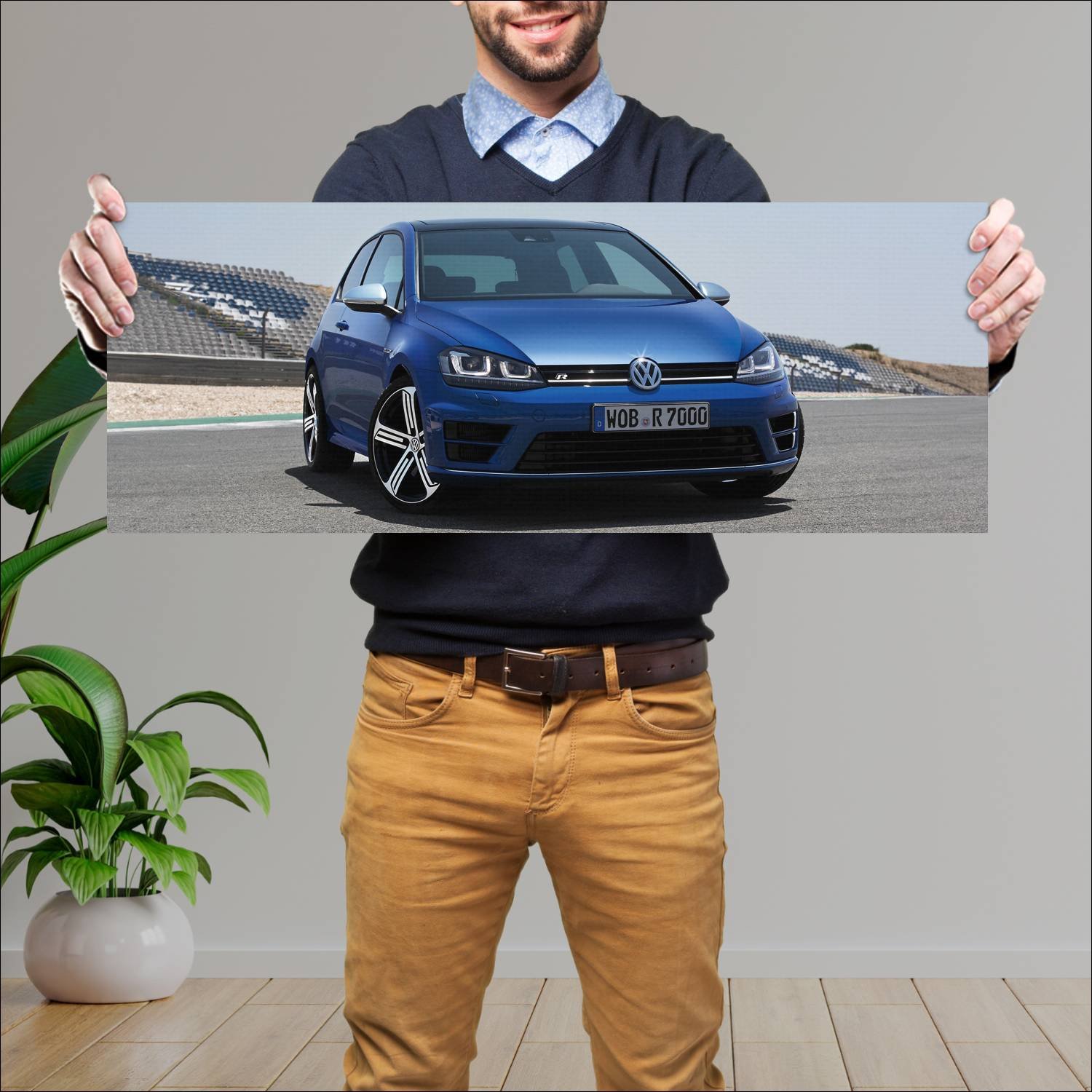 Cuadro grande 30x80cm 2013 volkswagen golf r 3 doo 927 Volkswagen