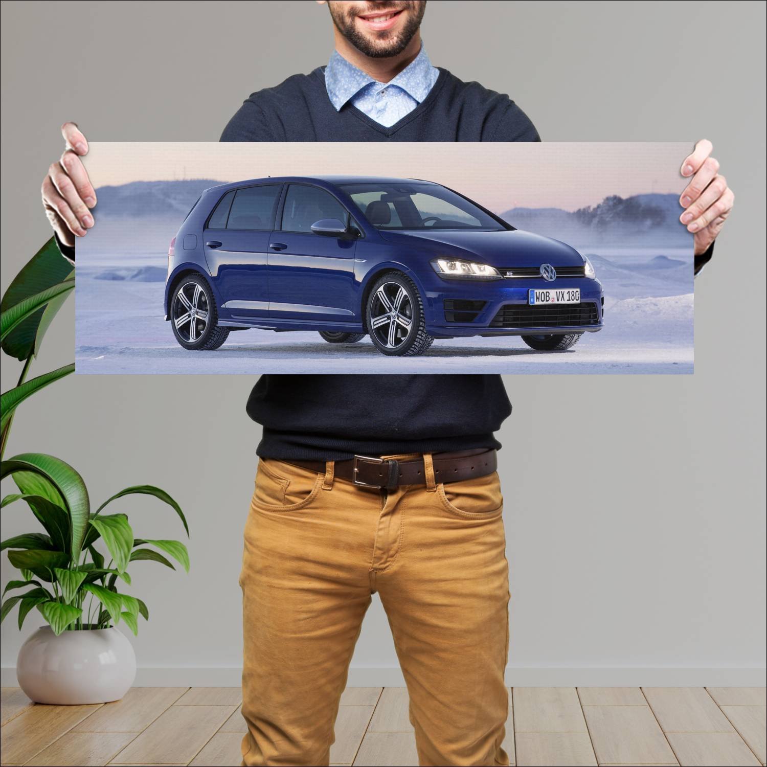 Cuadro grande 30x80cm 2013 volkswagen golf r 5 doo 929 Volkswagen