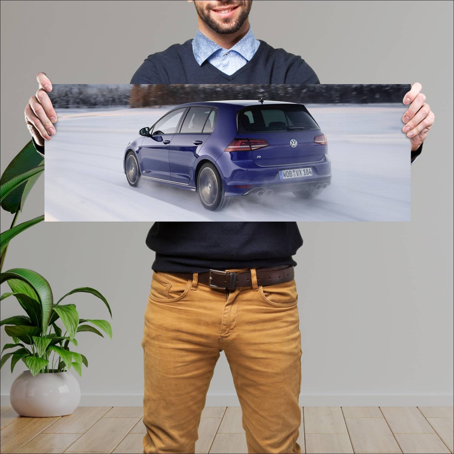 Cuadro grande 30x80cm 2013 volkswagen golf r 5 doo 930 Volkswagen