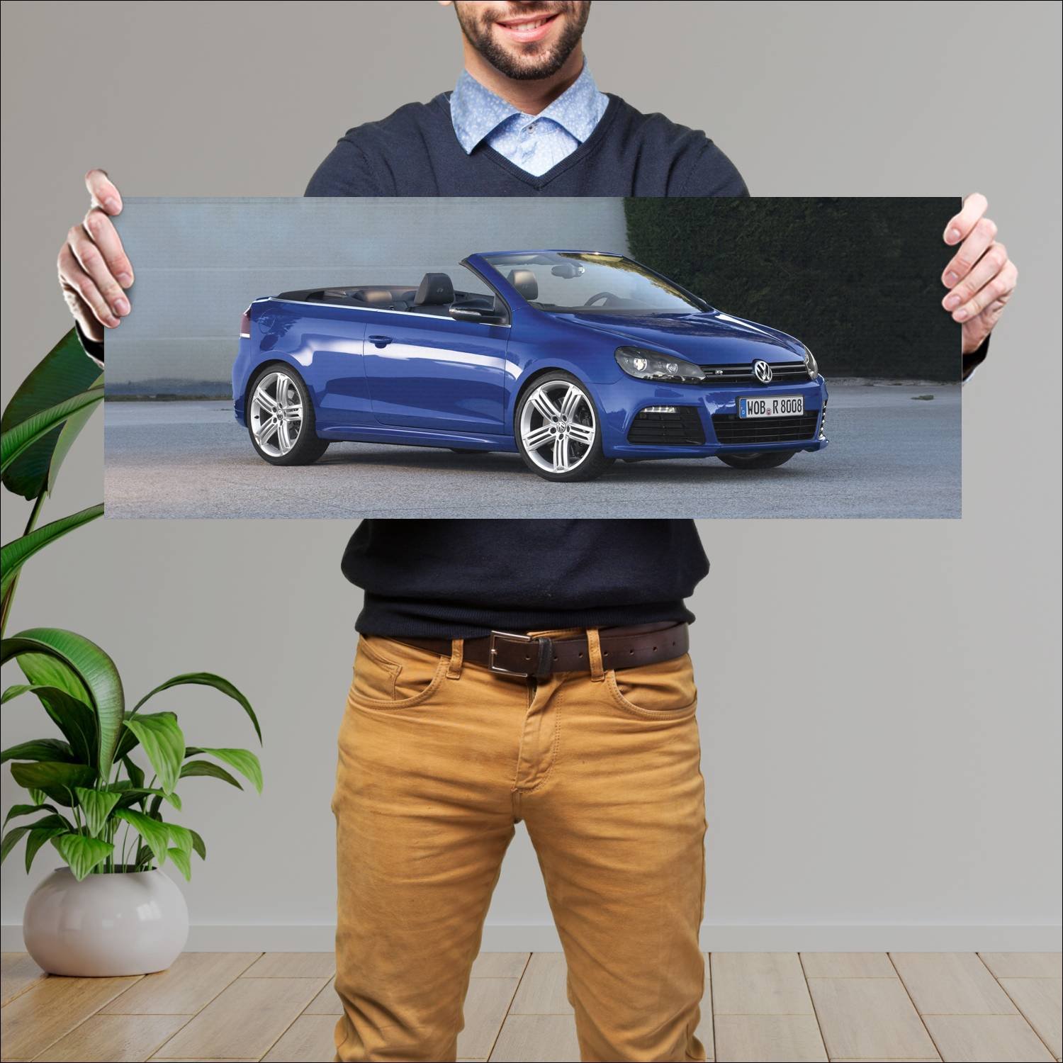 Cuadro grande 30x80cm 2013 volkswagen golf r cabri 931 Volkswagen