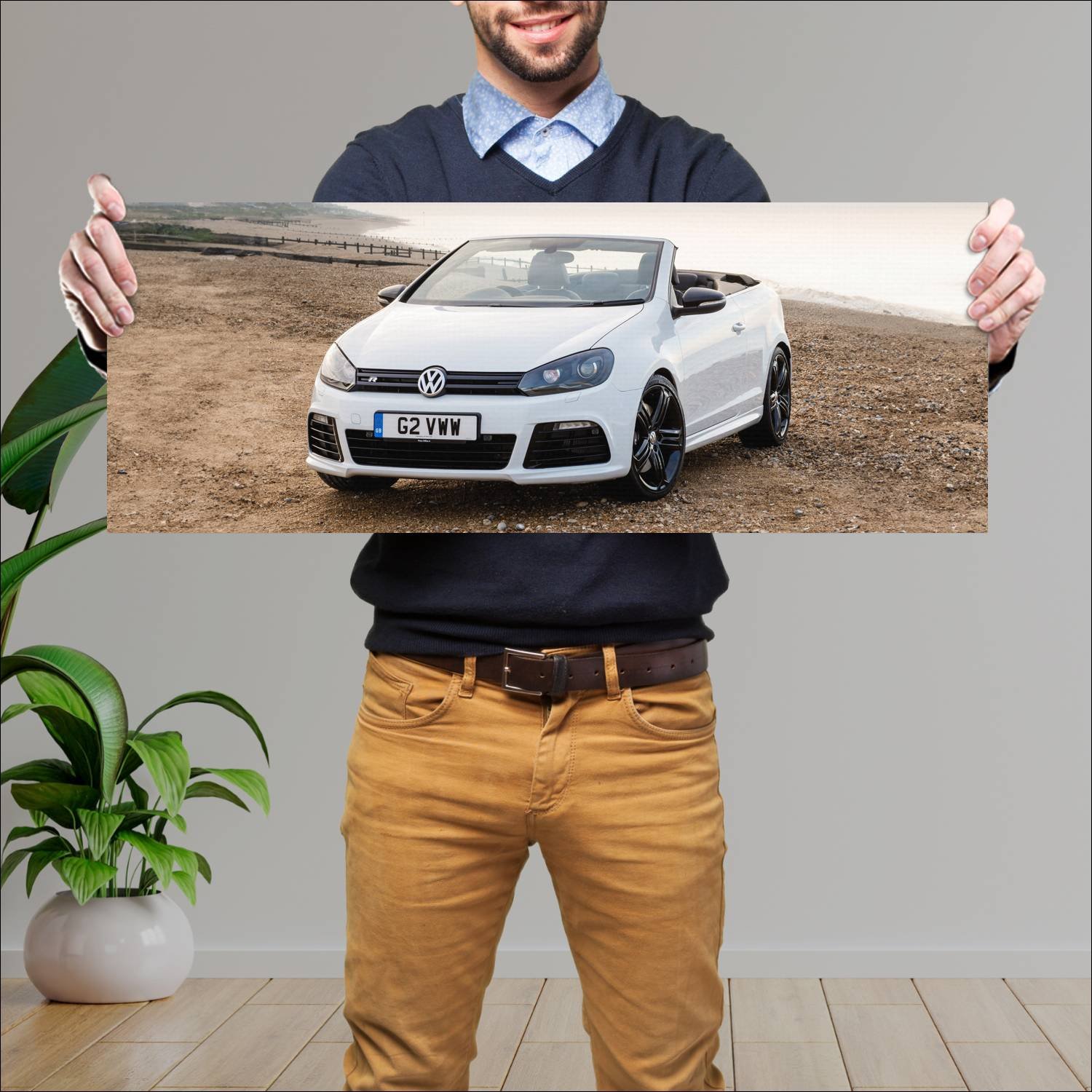 Cuadro grande 30x80cm 2013 volkswagen golf r cabri 932 Volkswagen