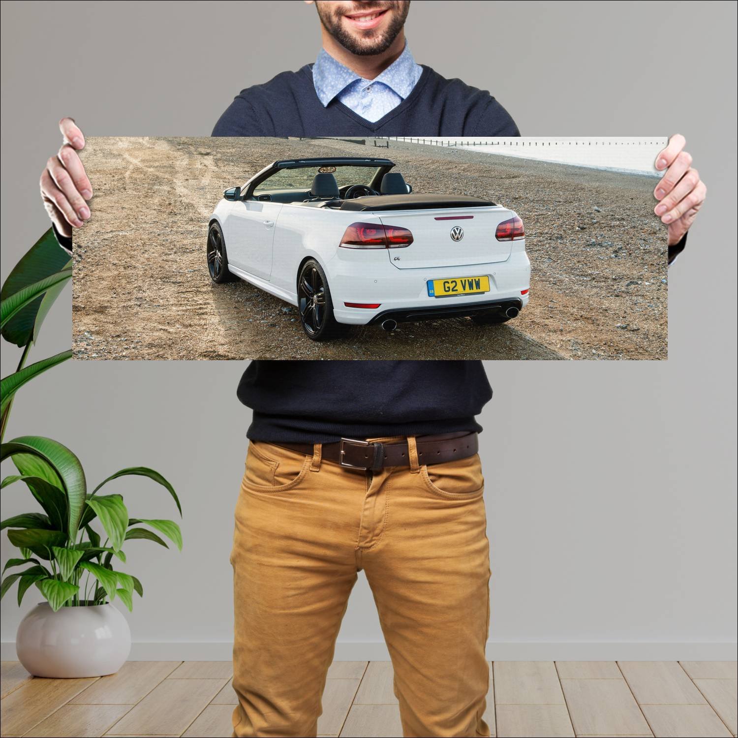 Cuadro grande 30x80cm 2013 volkswagen golf r cabri 933 Volkswagen